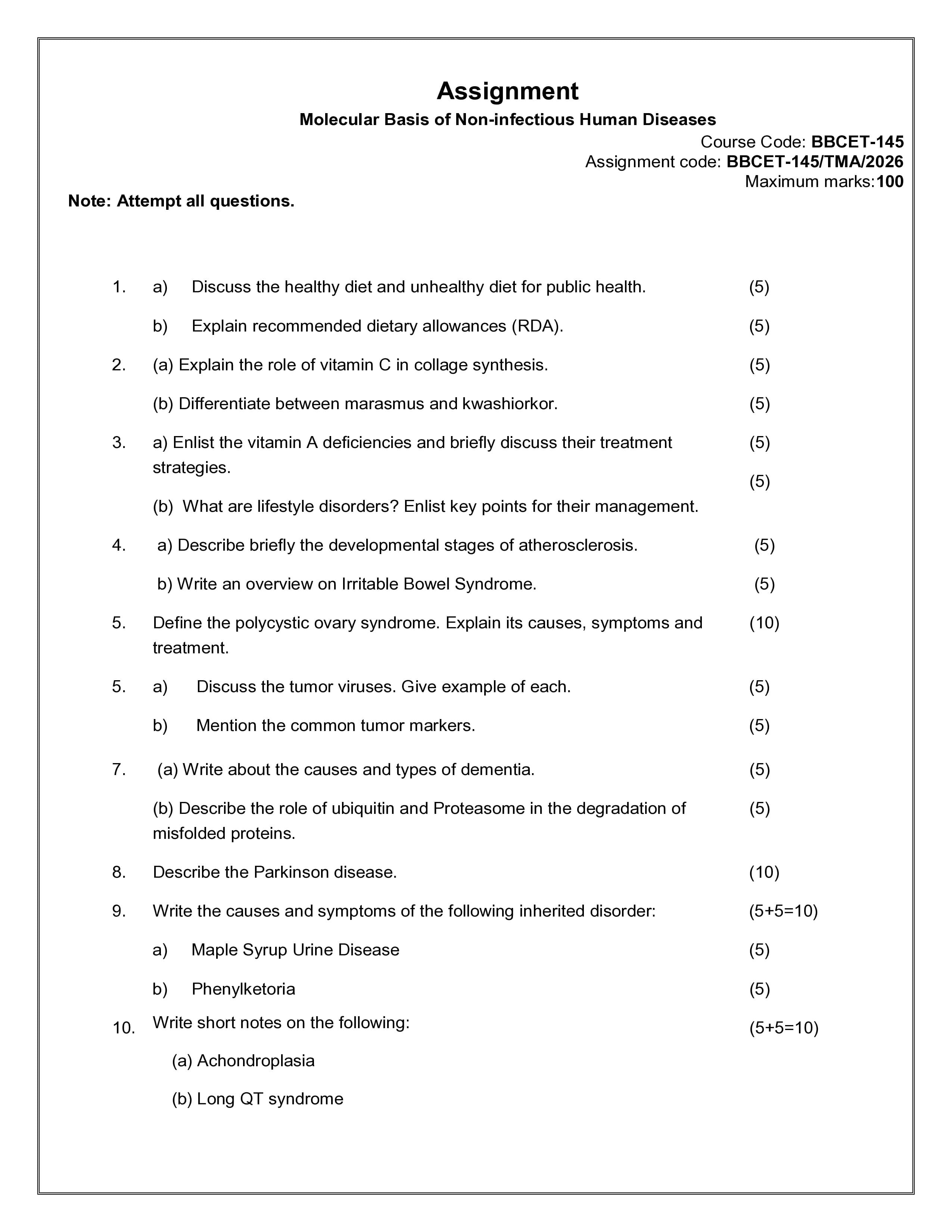 IGNOU BBCET 145 Handwritten Hardcopy Assignment 2026-26 (English Medium)