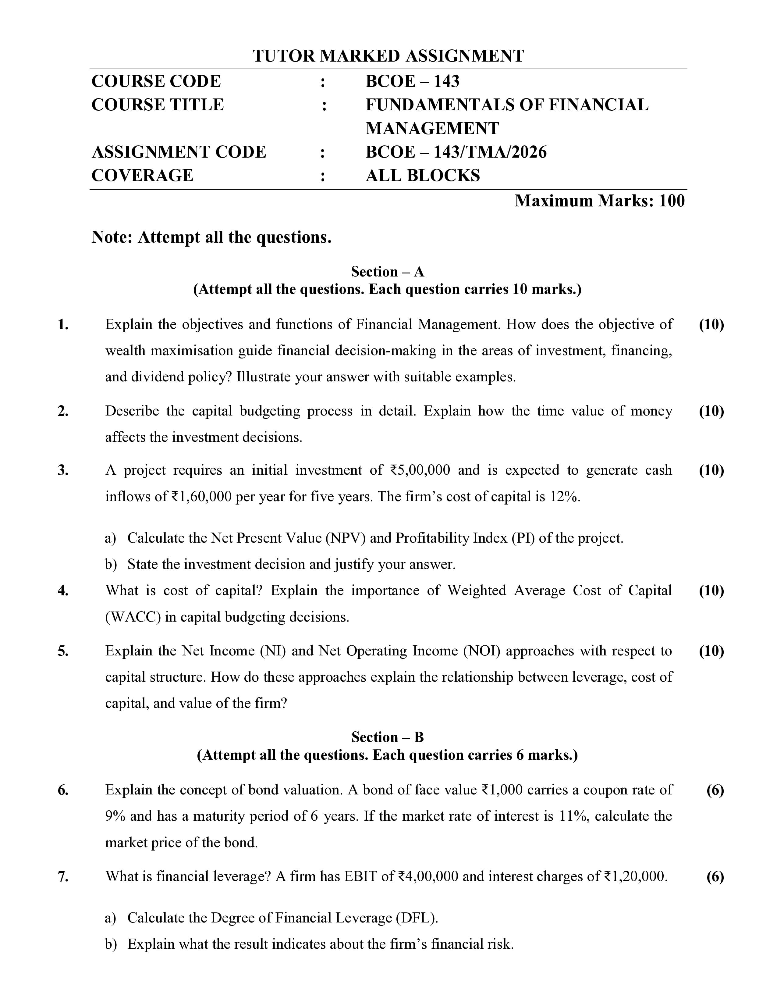 IGNOU BCOE 143 Handwritten Hardcopy Assignment 2026-26 (English Medium)