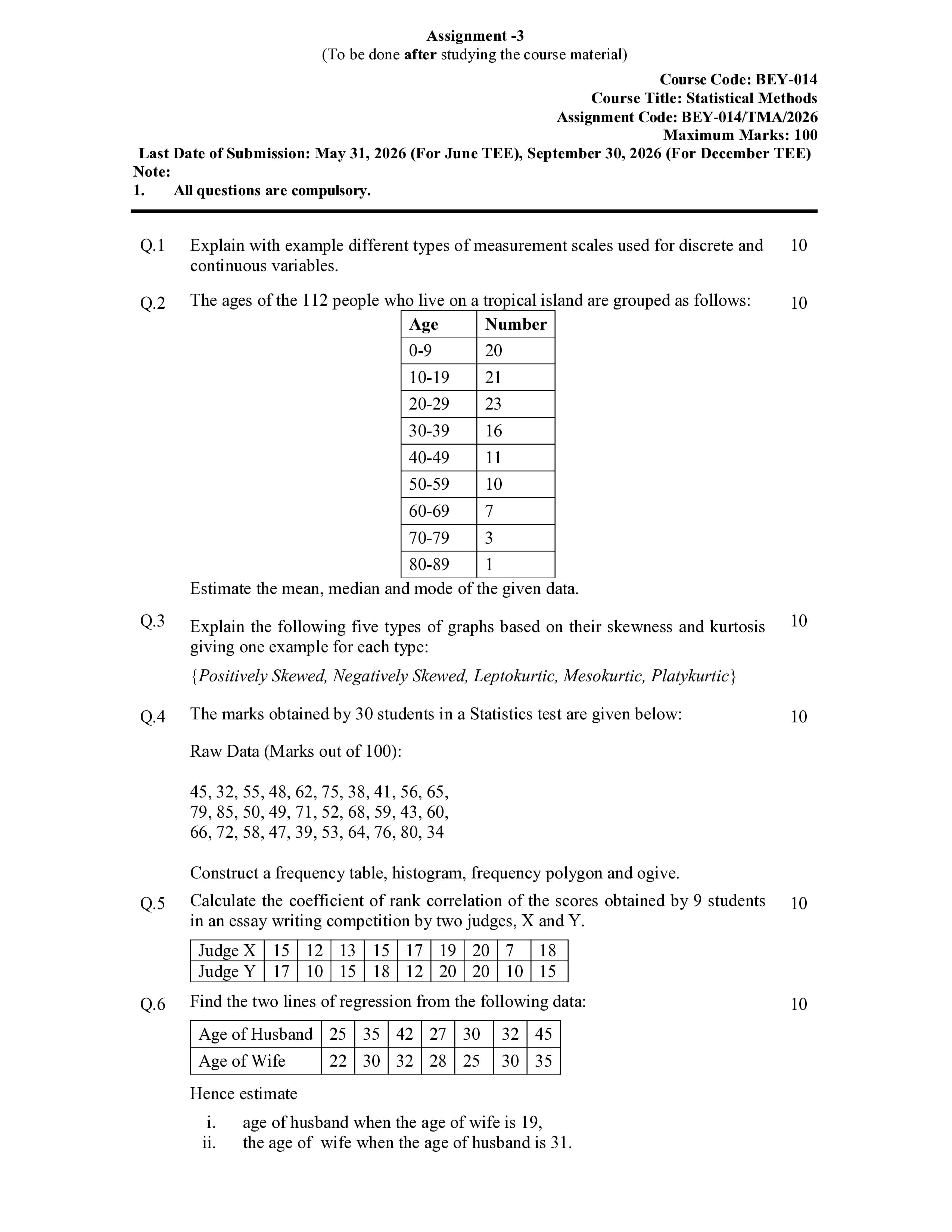 IGNOU BEY 014 Handwritten Hardcopy Assignment 2026-26 (English Medium)