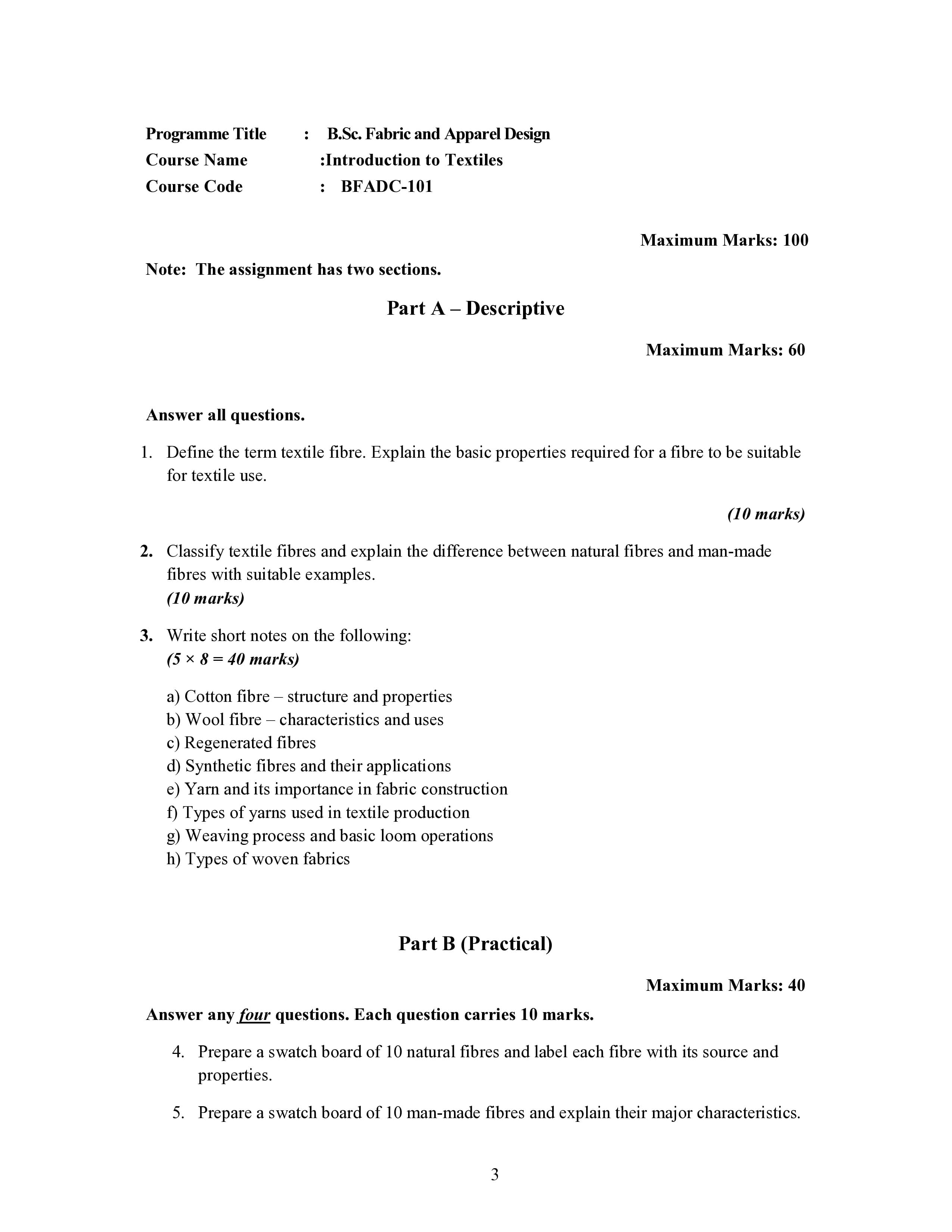 IGNOU BFADC 101 Handwritten Hardcopy Assignment 2026-26 (English Medium)