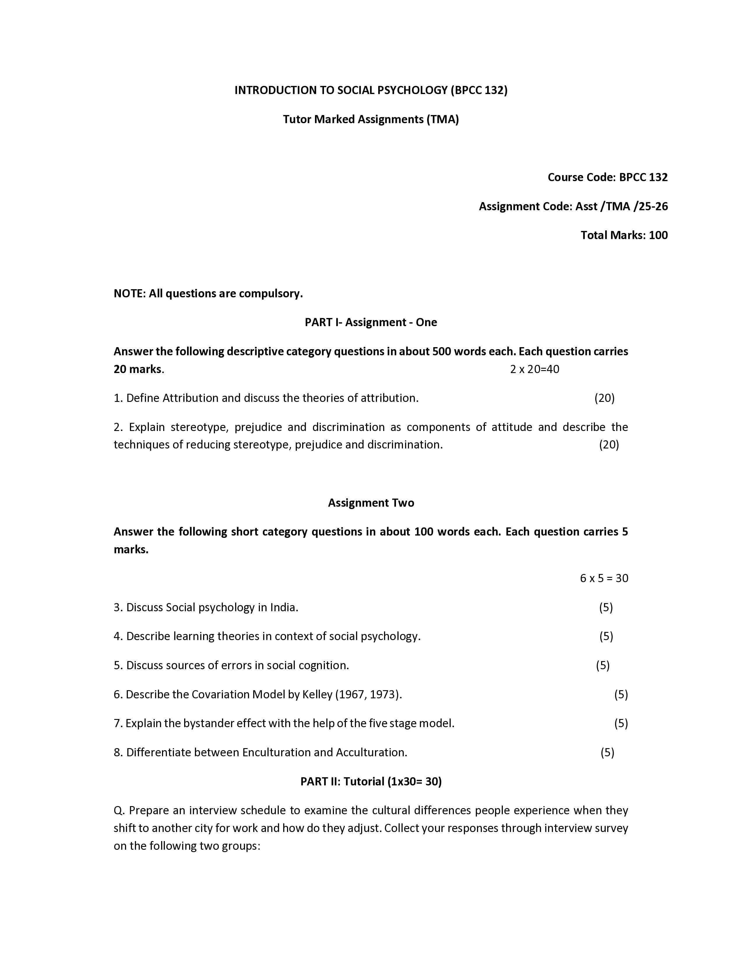 IGNOU BPCC 132 Handwritten Hardcopy Assignment 2025-2026 (English Medium)