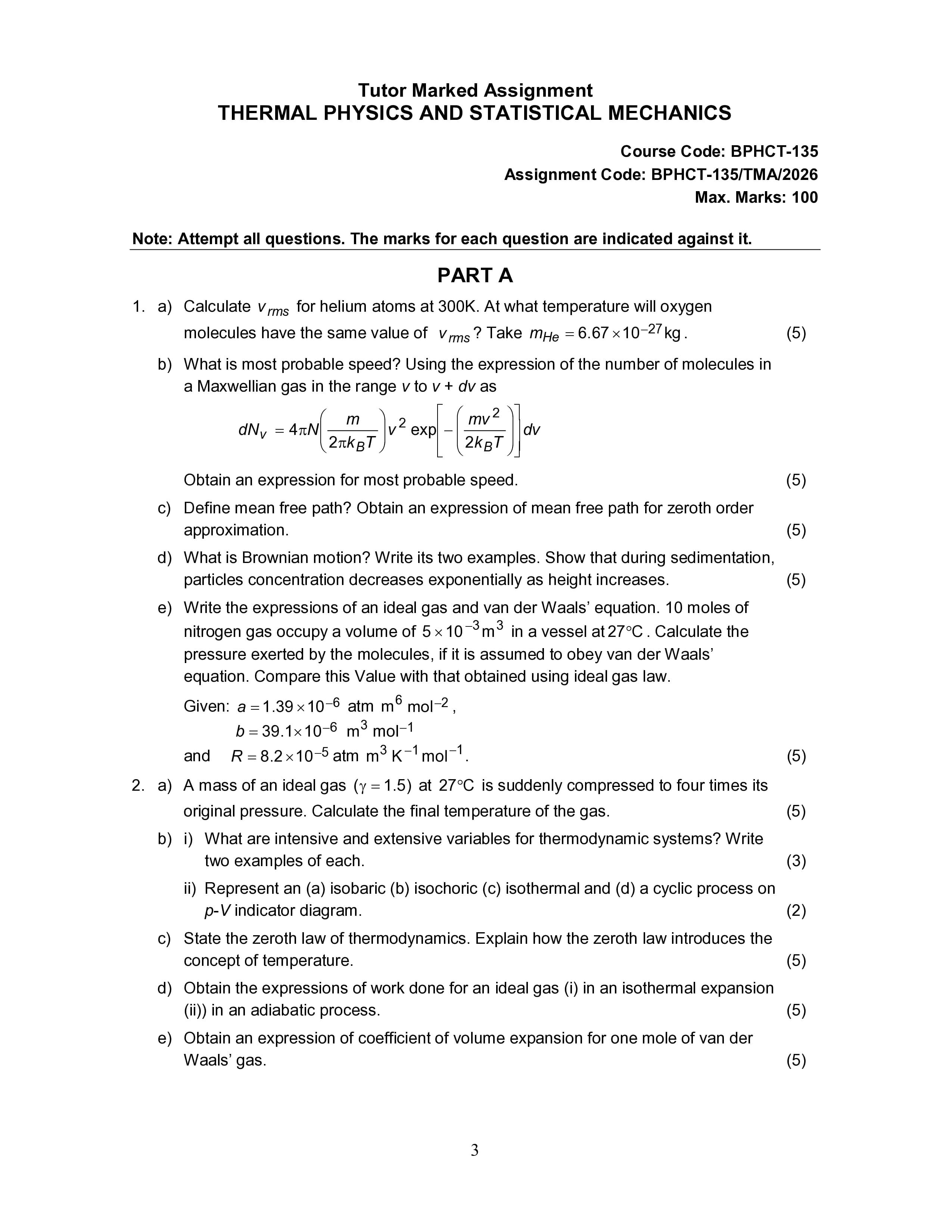 IGNOU BPHCT 135 Handwritten Hardcopy Assignment 2026-26 (English Medium)
