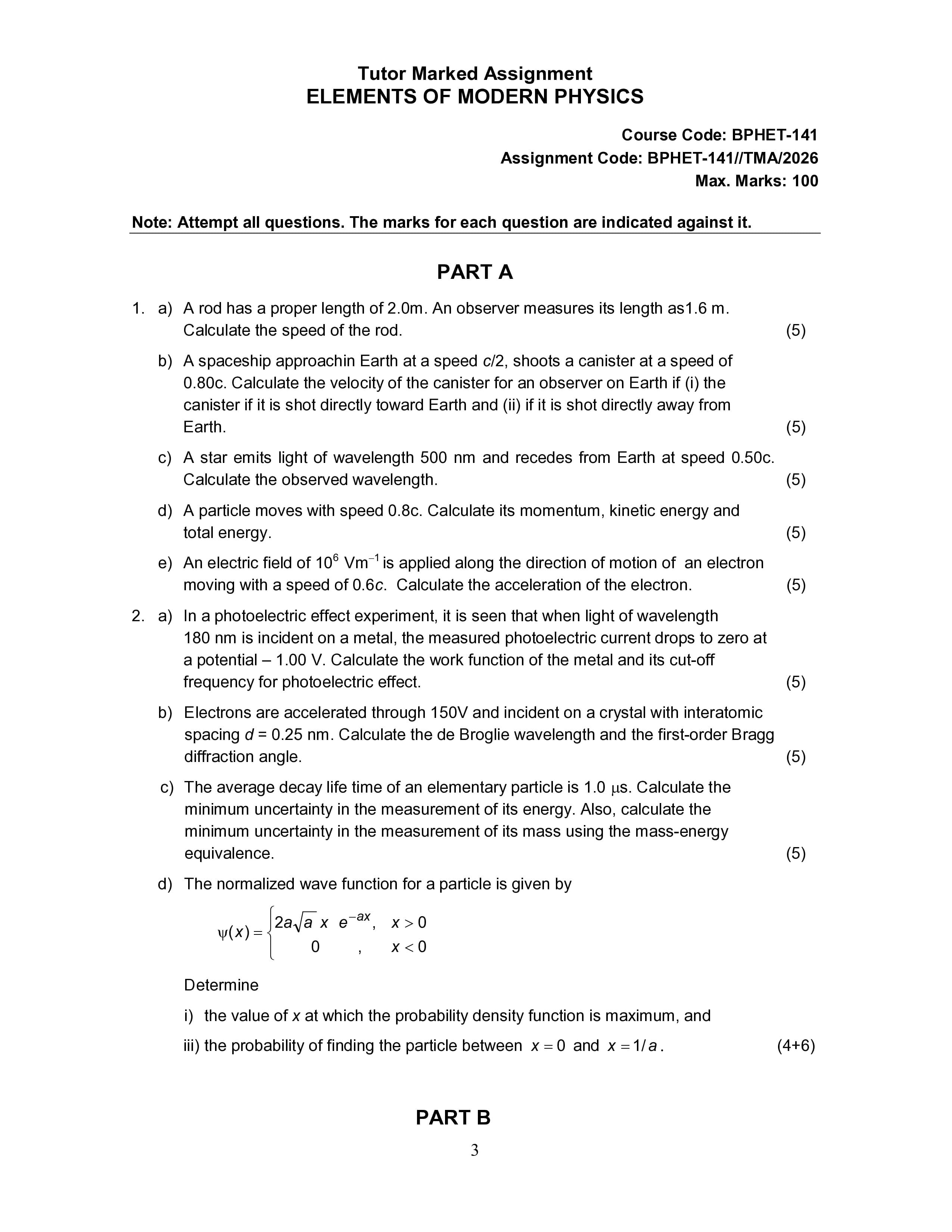 IGNOU BPHET 141 Handwritten Hardcopy Assignment 2026-26 (English Medium)