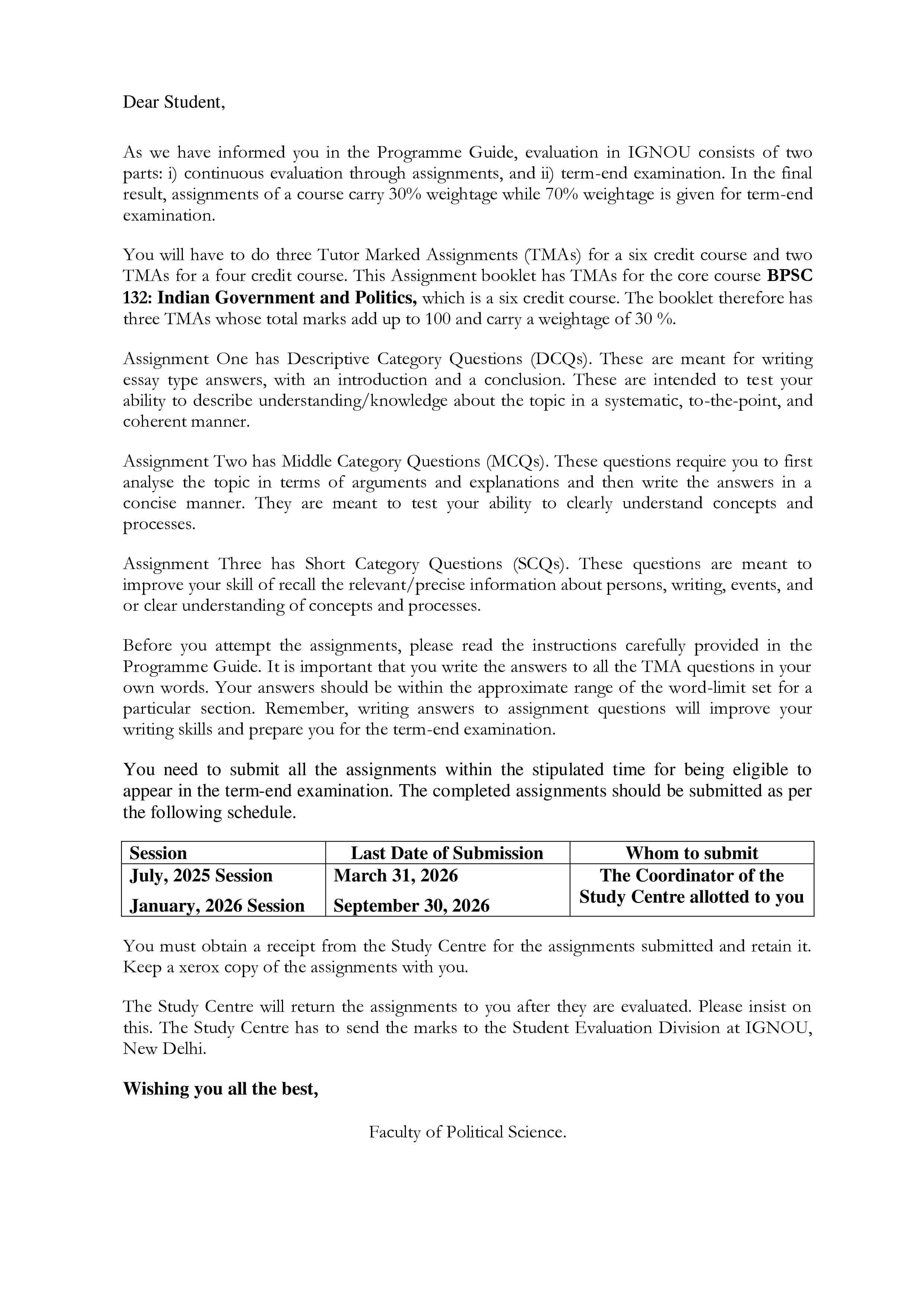 IGNOU BPSC 132 Handwritten Hardcopy Assignment 2025-2026 (English Medium)