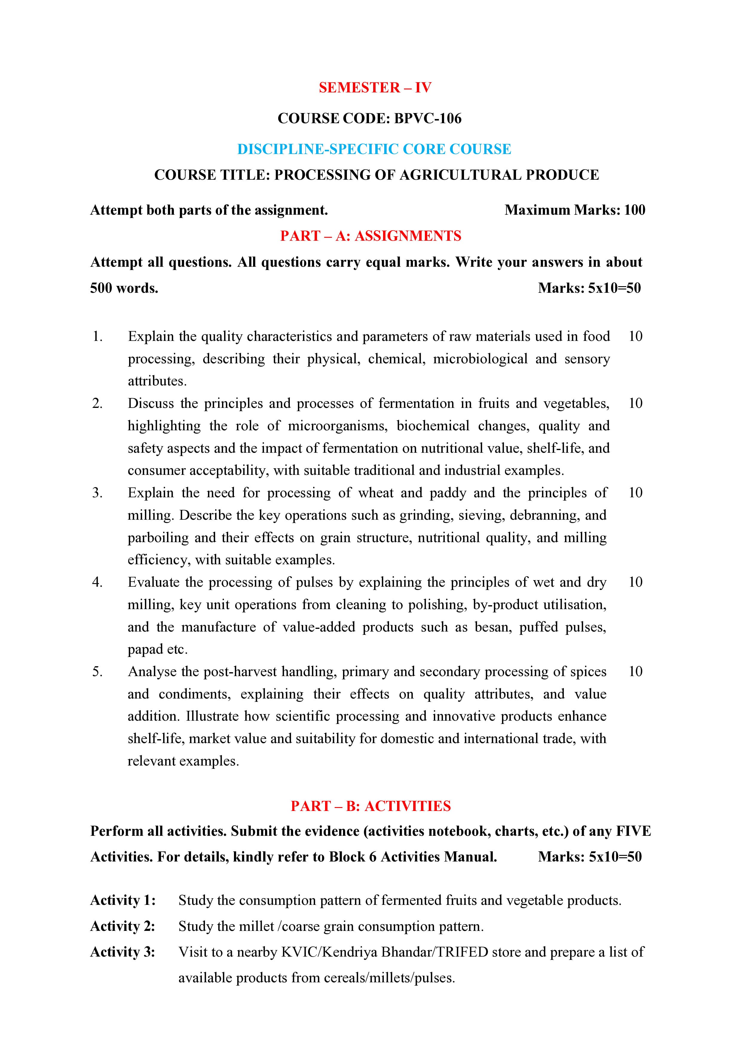 IGNOU BPVC 106 Handwritten Hardcopy Assignment 2026-26 (English Medium)