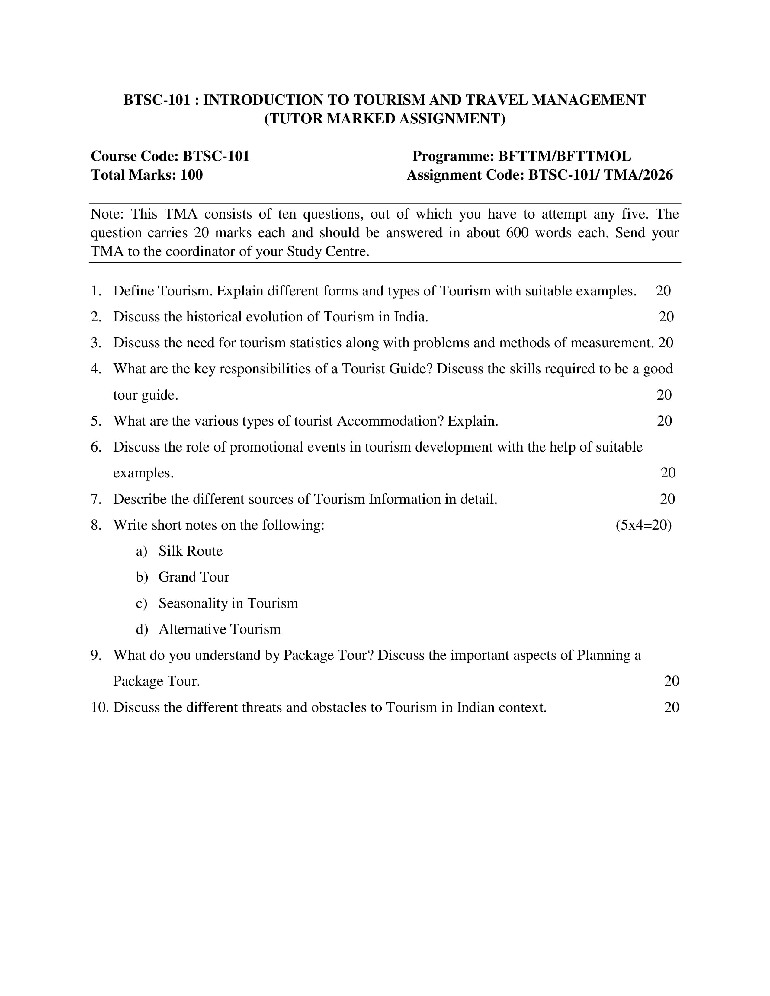 IGNOU BTSC 101 Handwritten Hardcopy Assignment 2026-26 (English Medium)