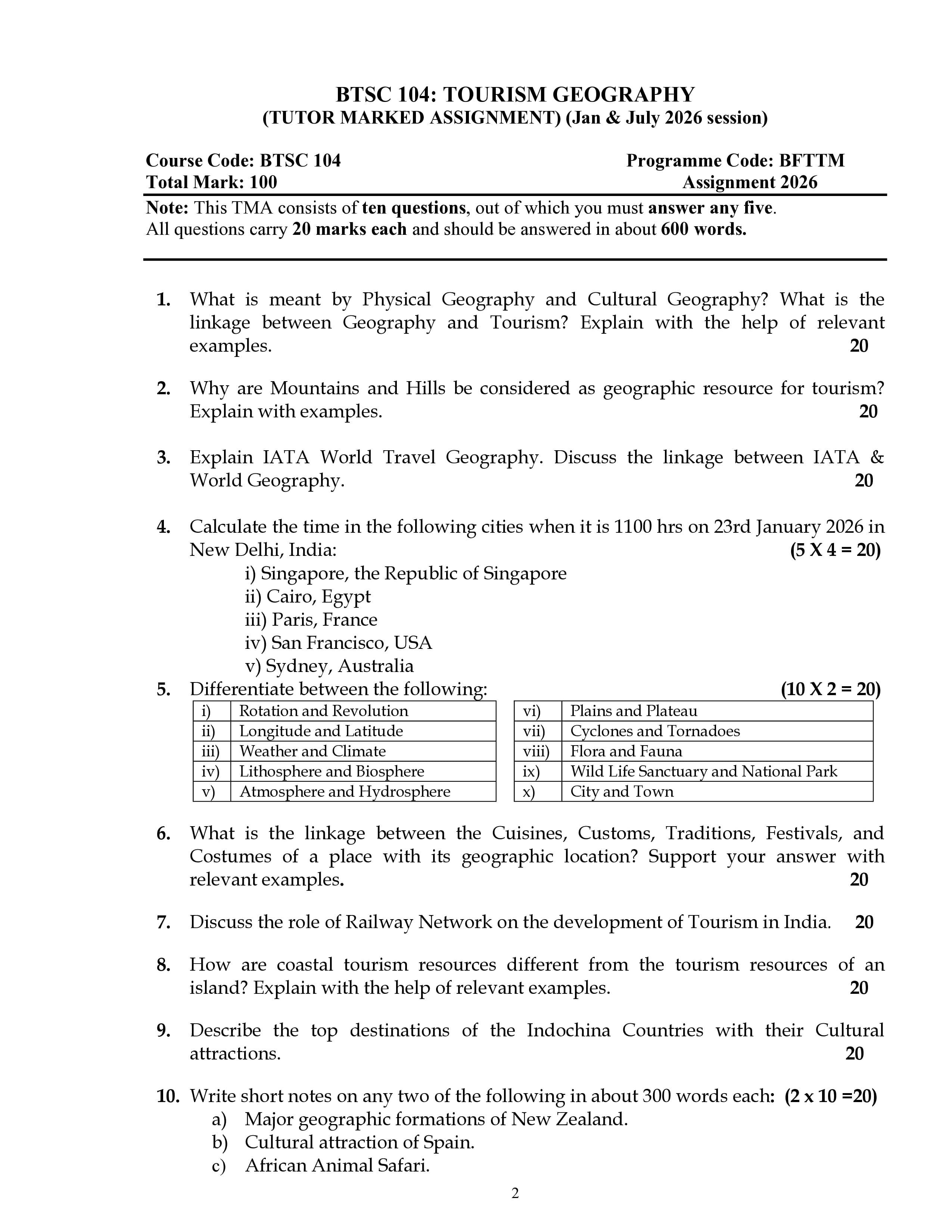 IGNOU BTSC 104 Handwritten Hardcopy Assignment 2026-26 (English Medium)