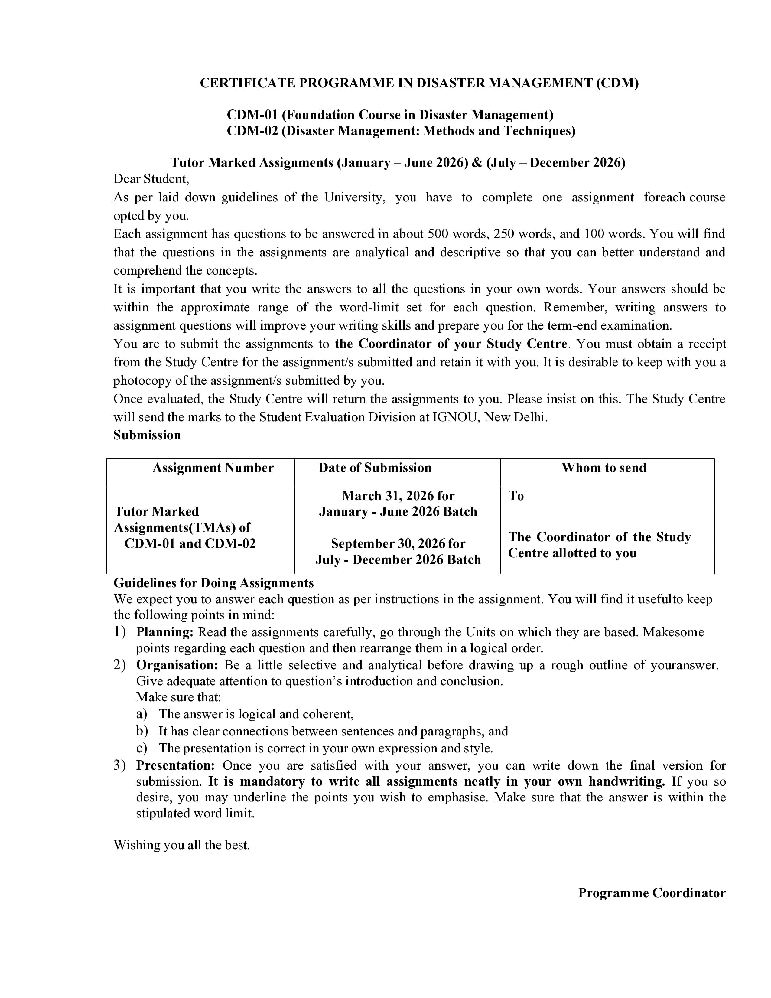 IGNOU CDM 001 Handwritten Hardcopy Assignment 2026-26 (English Medium)