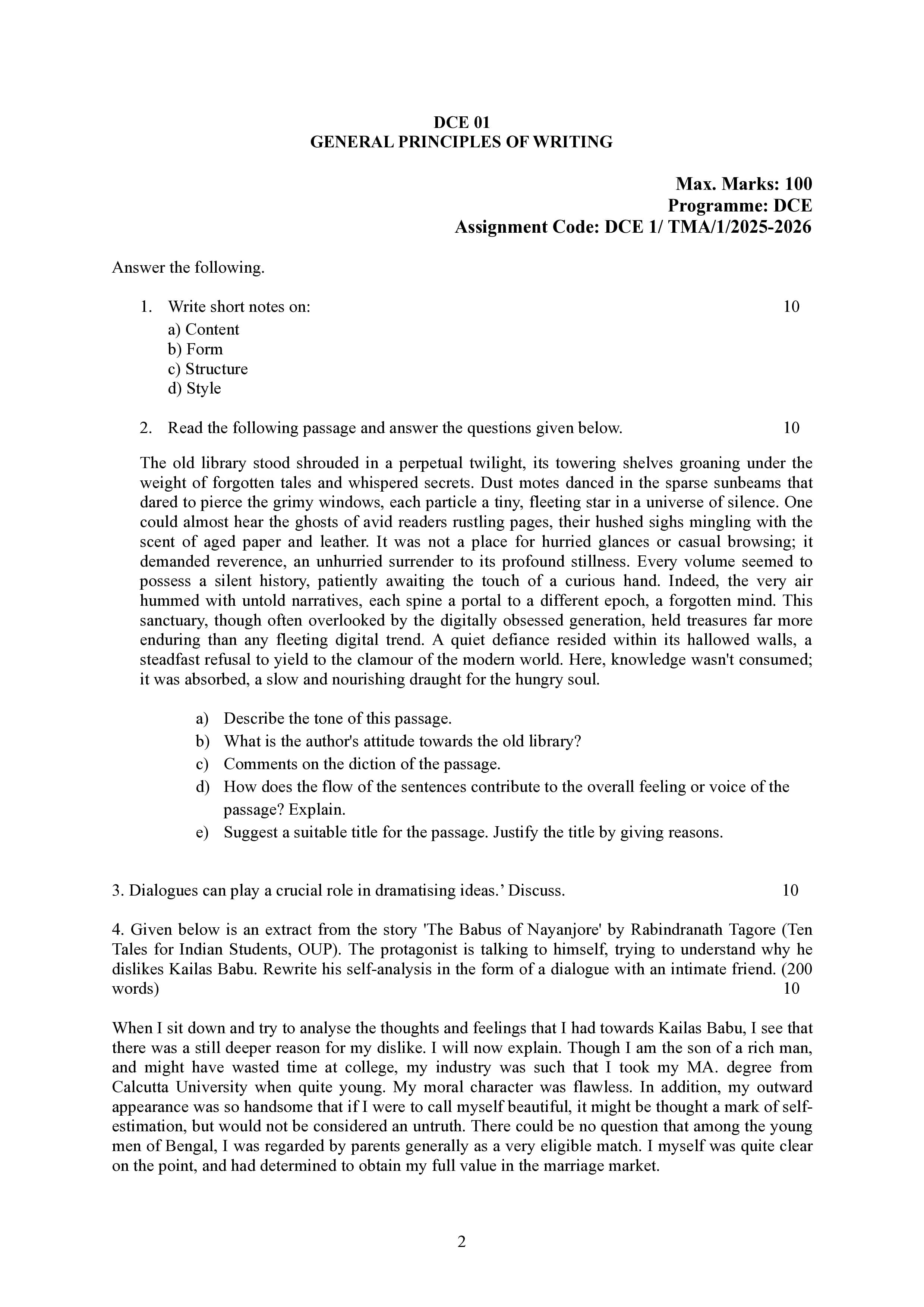 IGNOU DCE 001 Handwritten Hardcopy Assignment 2025-2026 (English Medium)