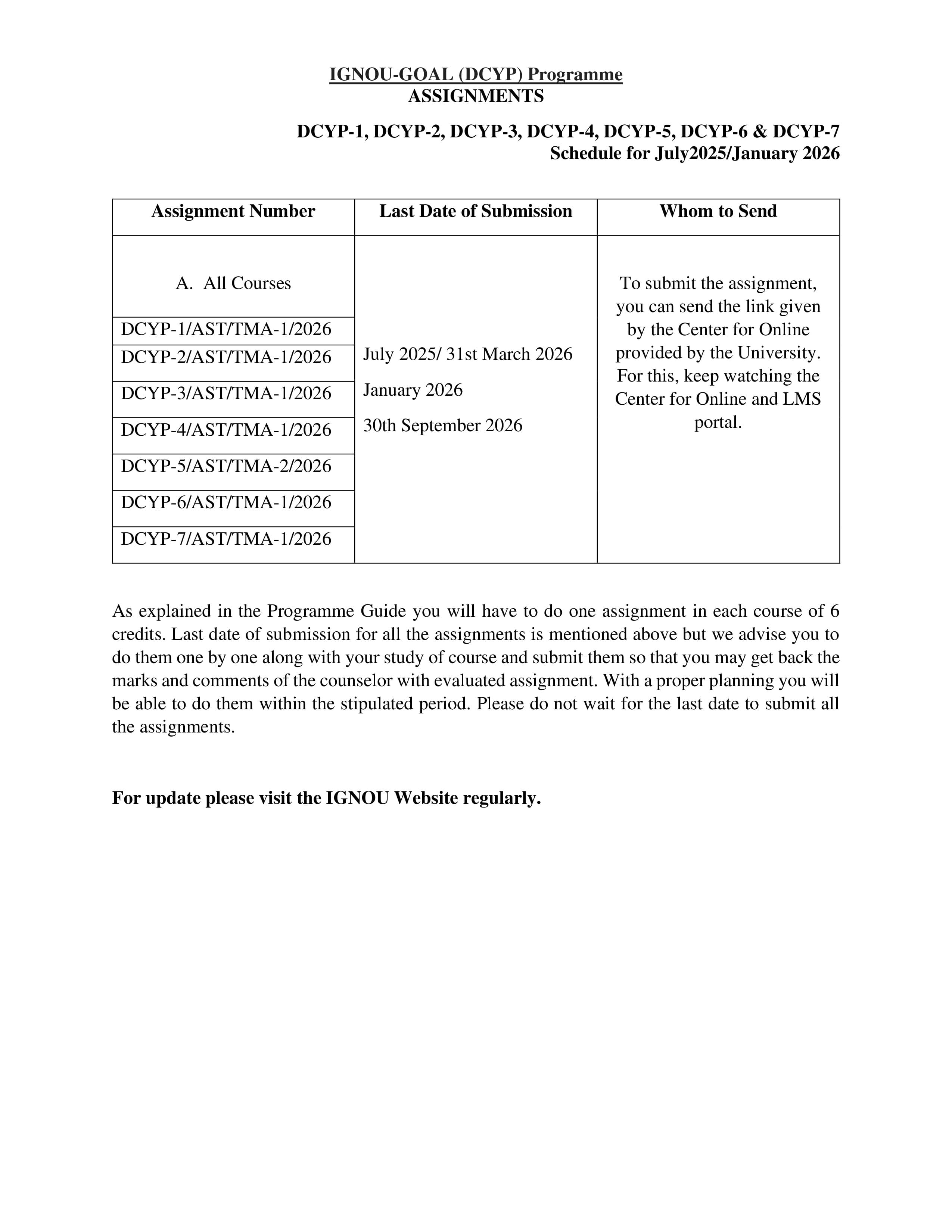 IGNOU DCYP 001 Handwritten Hardcopy Assignment 2026-26 (English Medium)