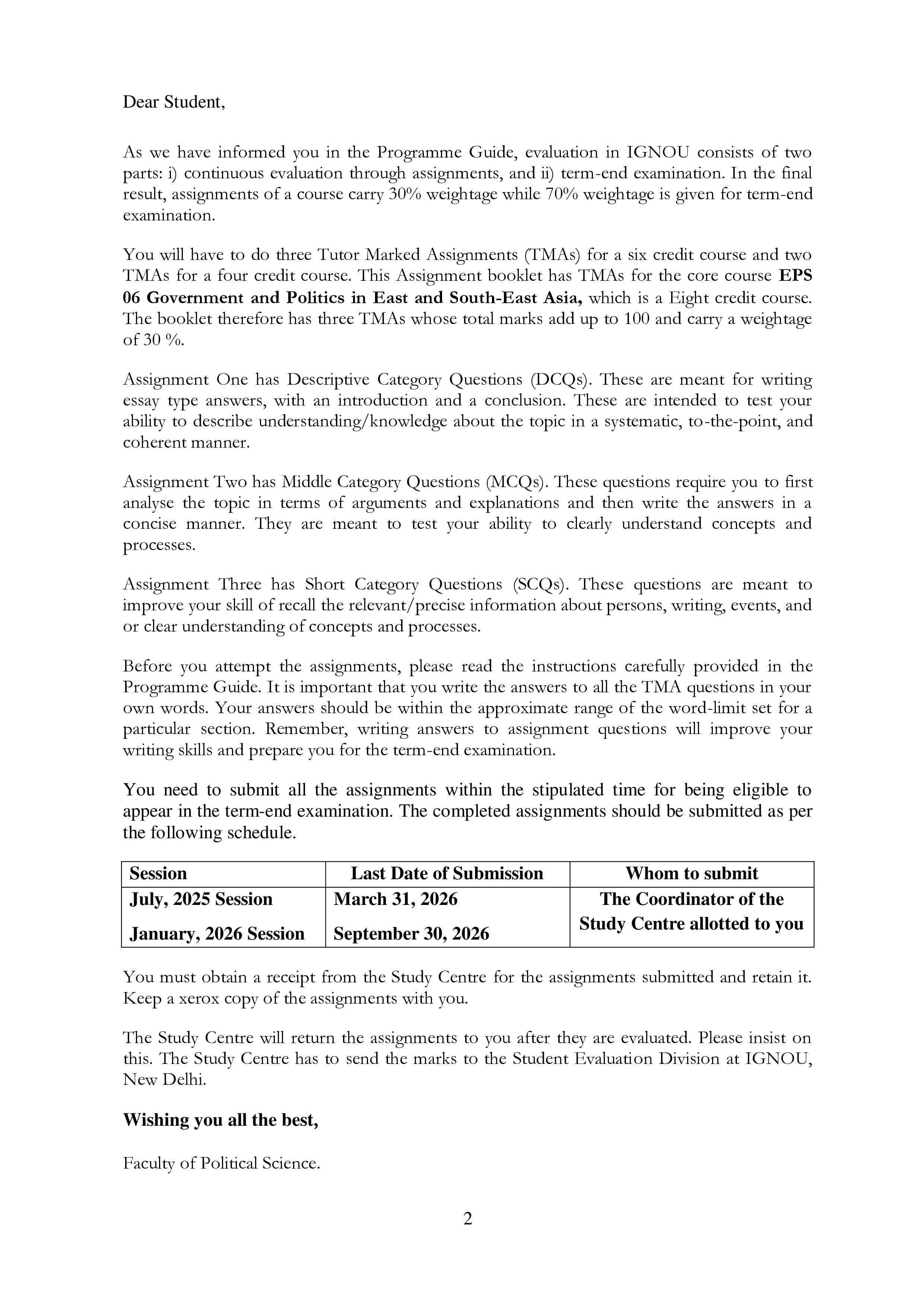 IGNOU EPS 006 Handwritten Hardcopy Assignment 2025-2026 (English Medium)