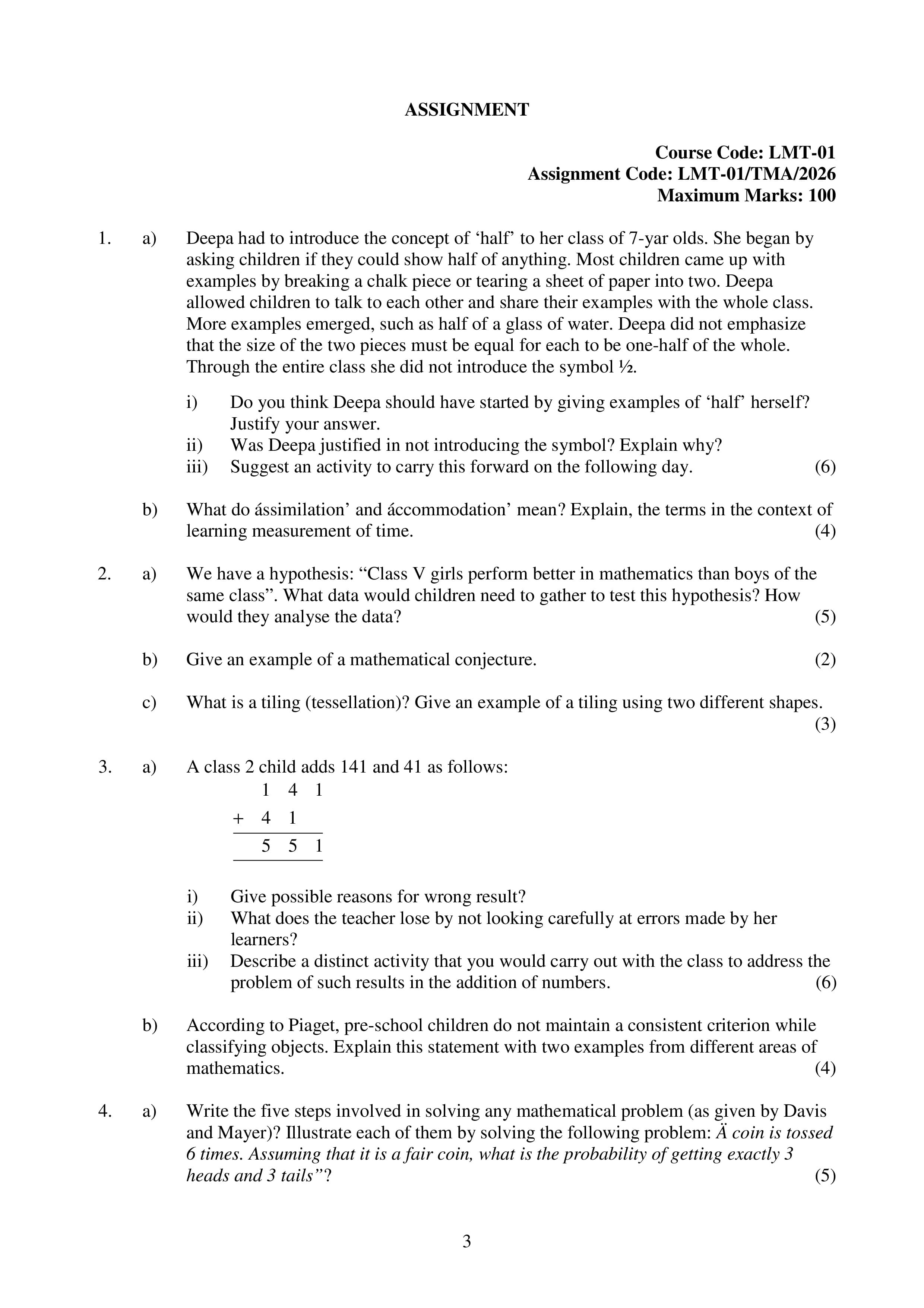 IGNOU LMT 001 Handwritten Hardcopy Assignment 2026-26 (English Medium)