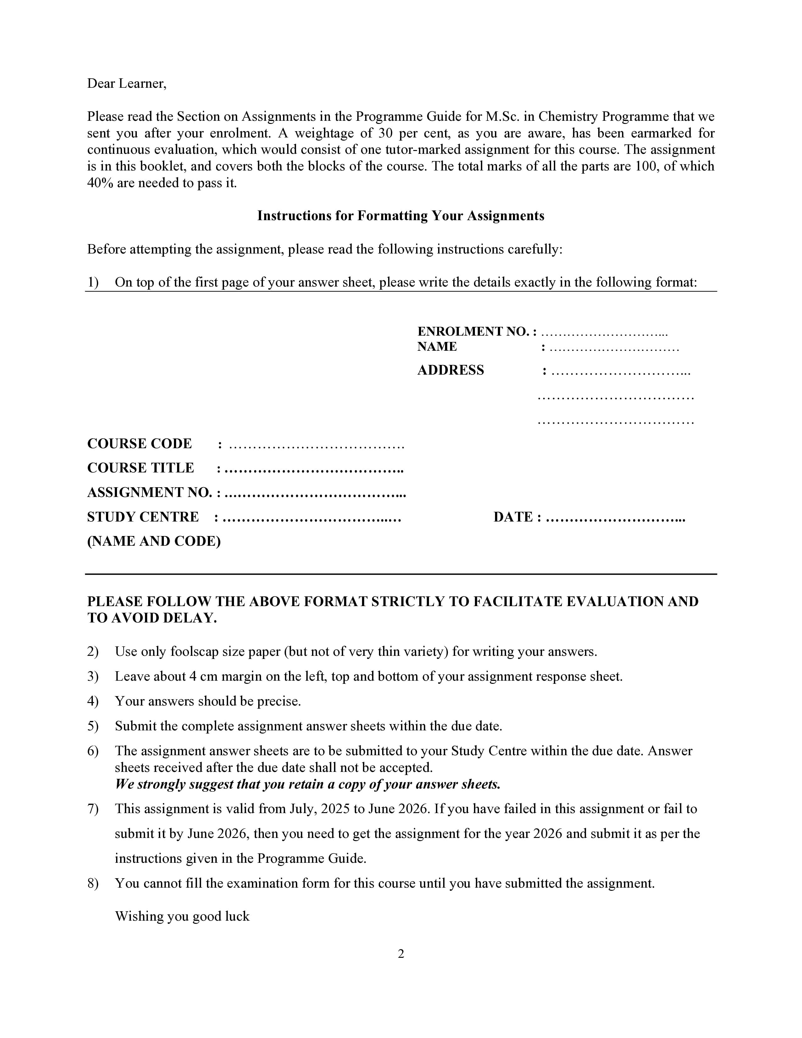 IGNOU MCH 015 Handwritten Hardcopy Assignment 2025-25 (English Medium)