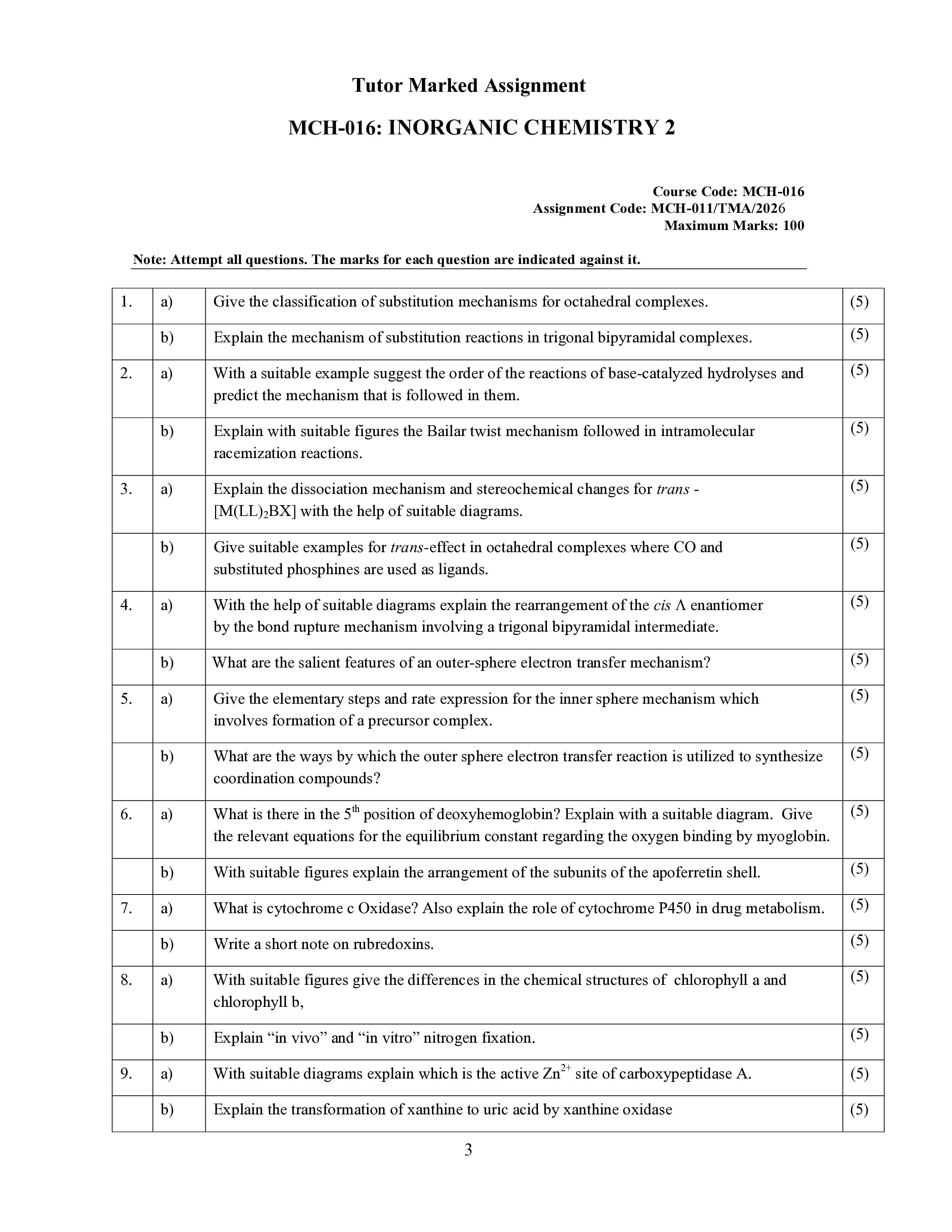 IGNOU MCH 016 Handwritten Hardcopy Assignment 2026-26 (English Medium)