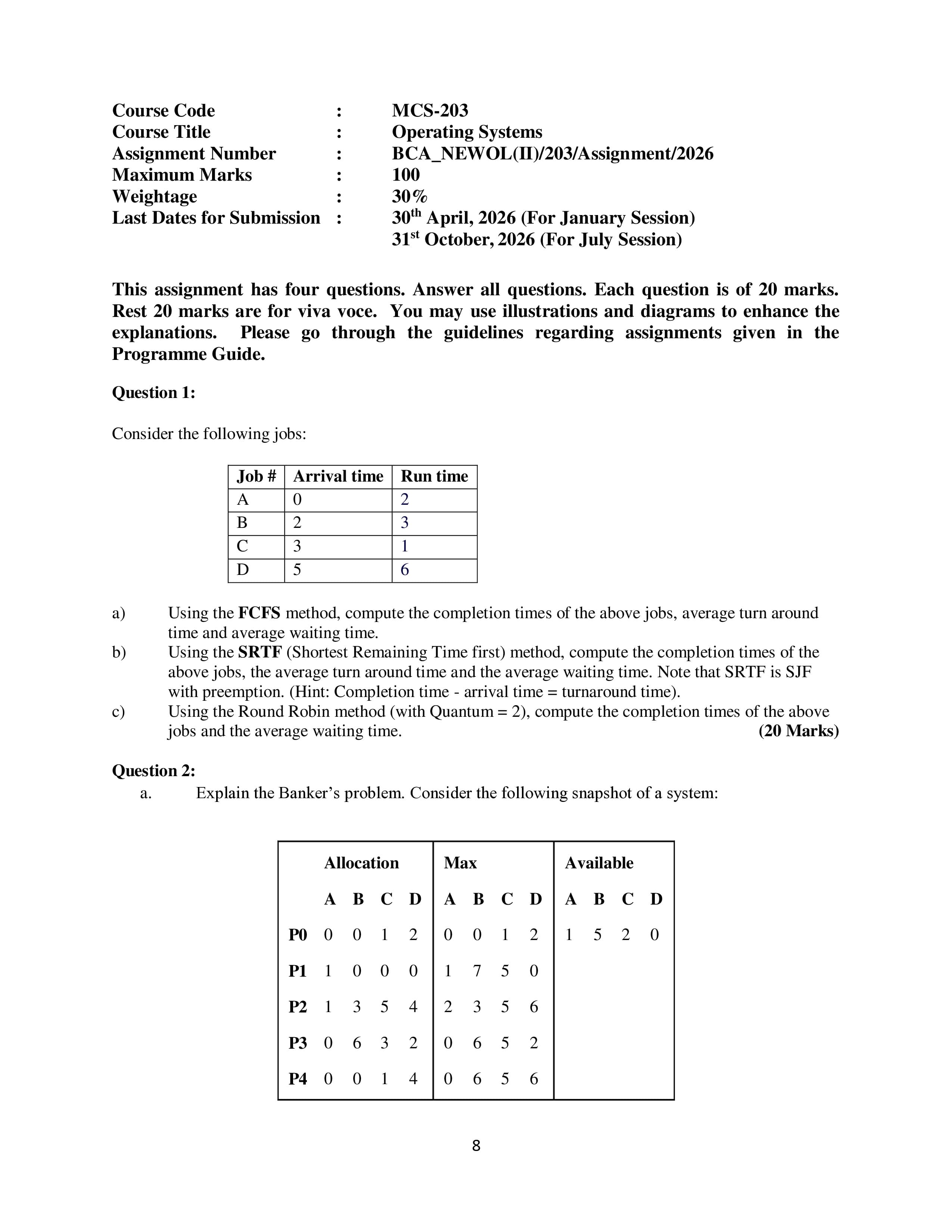 IGNOU MCS 203 Handwritten Hardcopy Assignment 2026-26 (English Medium)