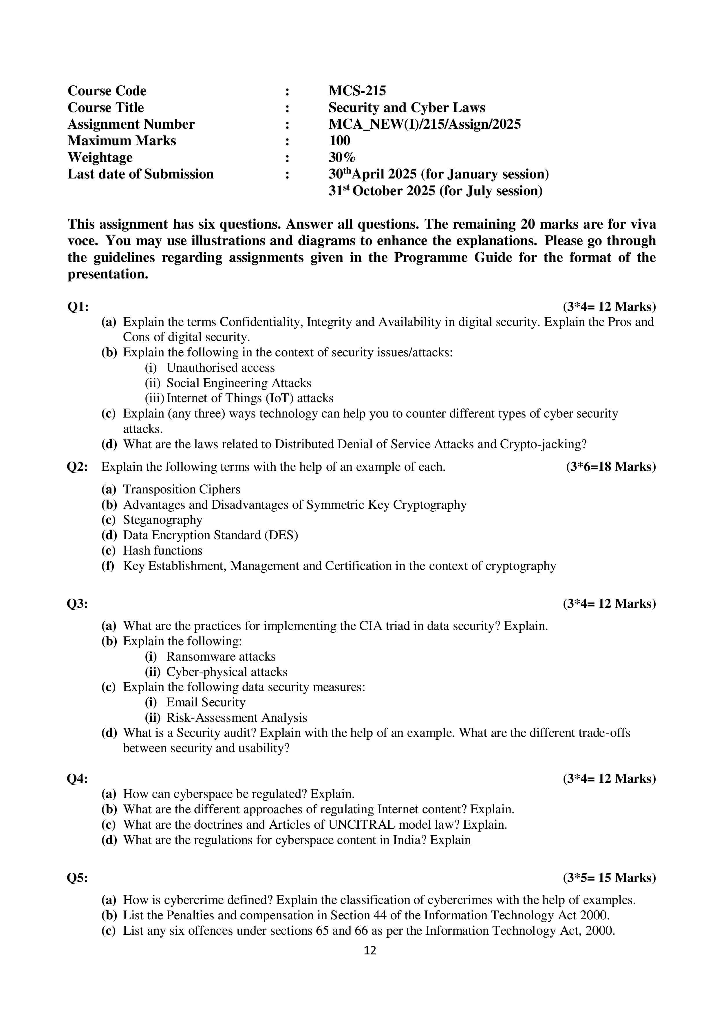 IGNOU MCS 215 Handwritten Hardcopy Assignment 2025-25 (English Medium)