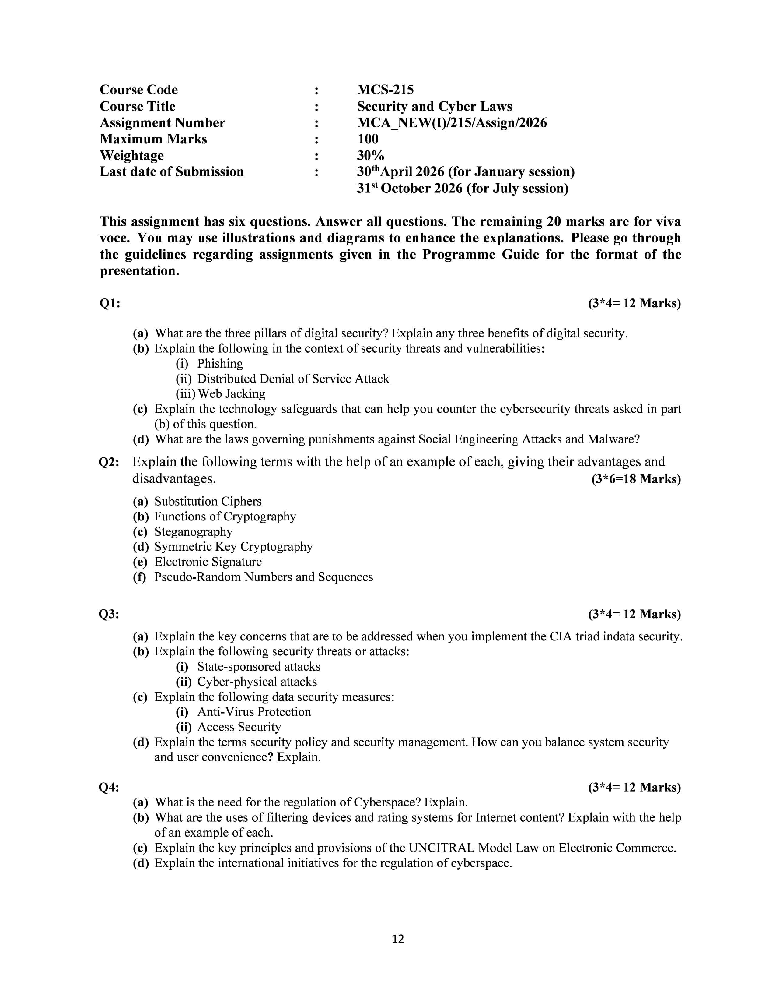 IGNOU MCS 215 Handwritten Hardcopy Assignment 2026-26 (English Medium)