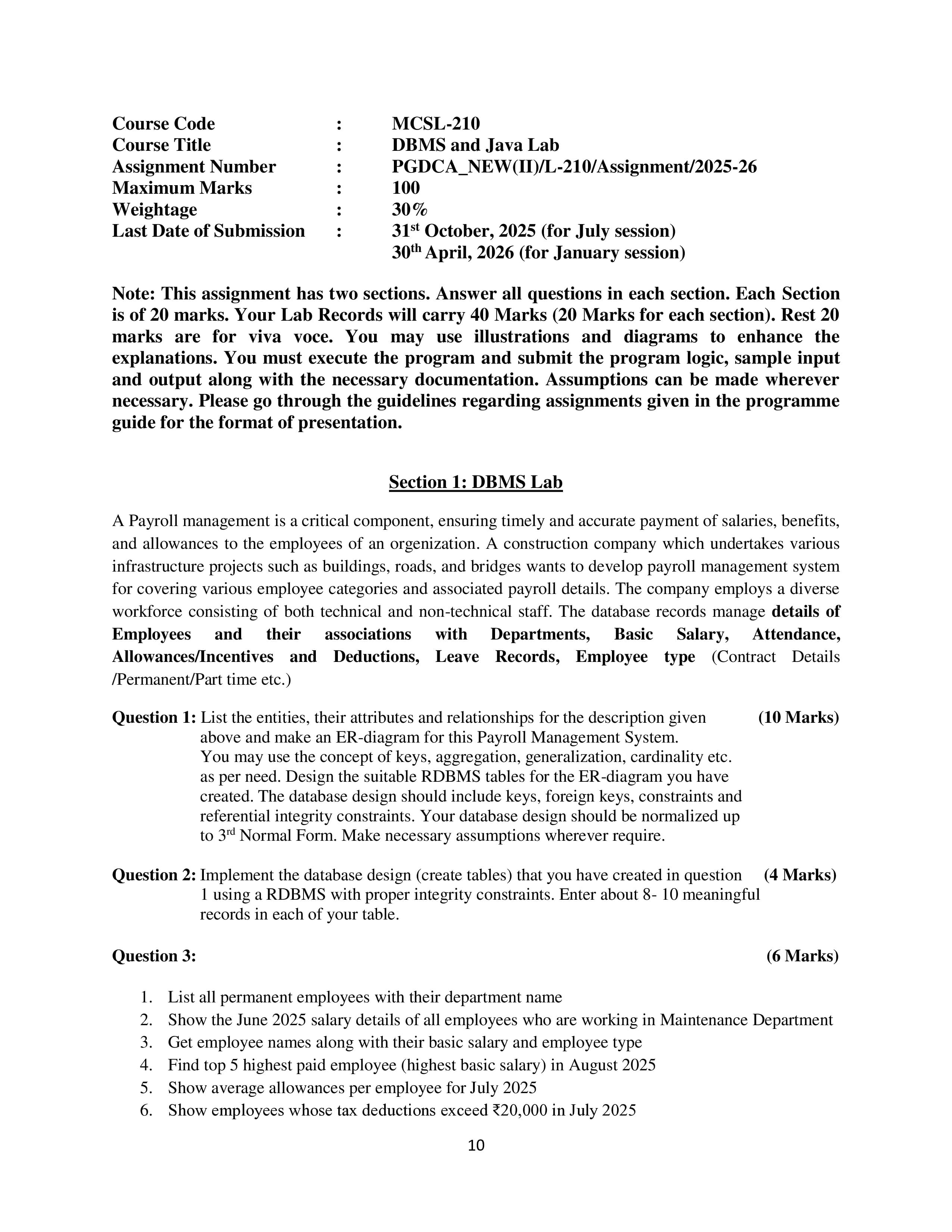 IGNOU MCSL 210 Handwritten Hardcopy Assignment 2025-2026 (English Medium)