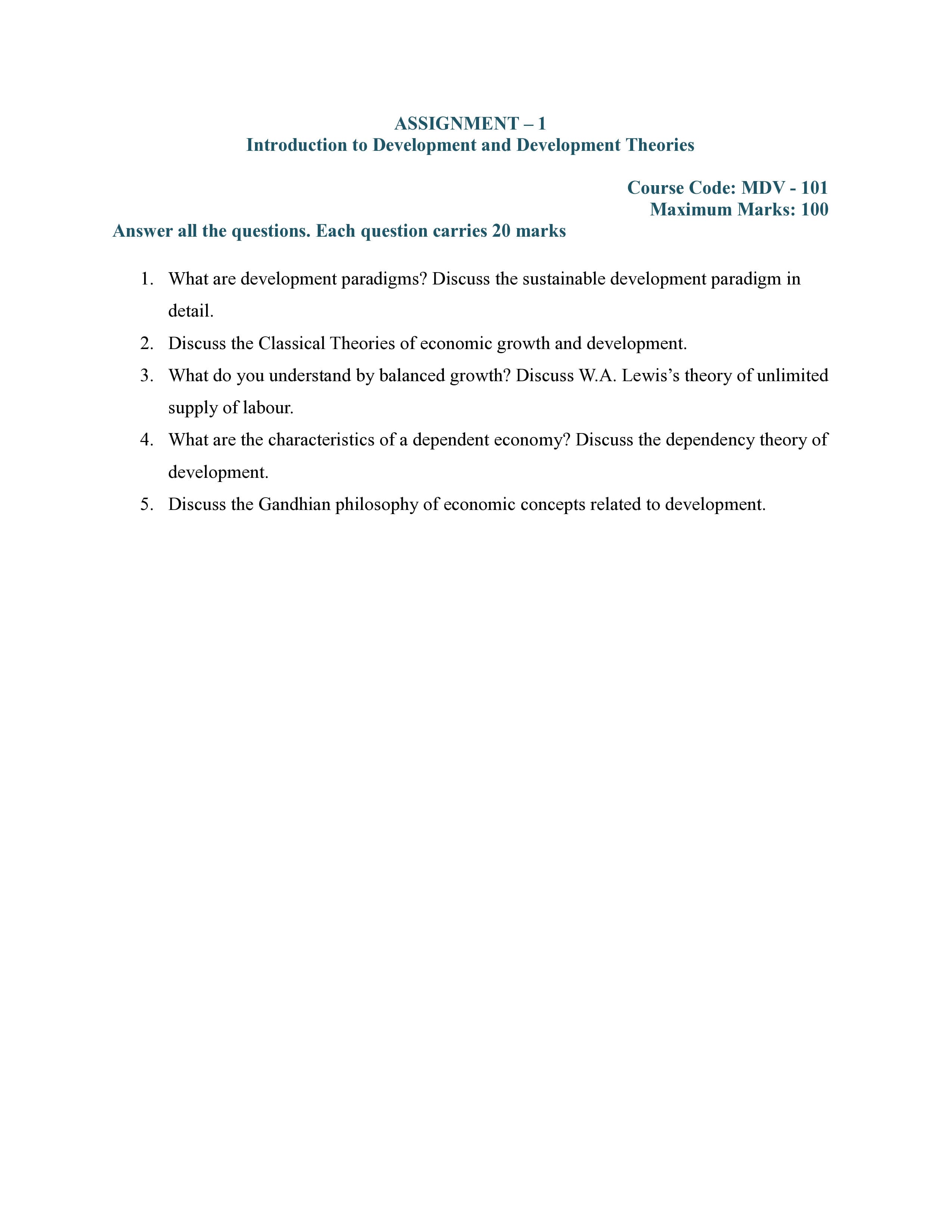 IGNOU MDV 101 Handwritten Hardcopy Assignment 2025-2026 (English Medium)