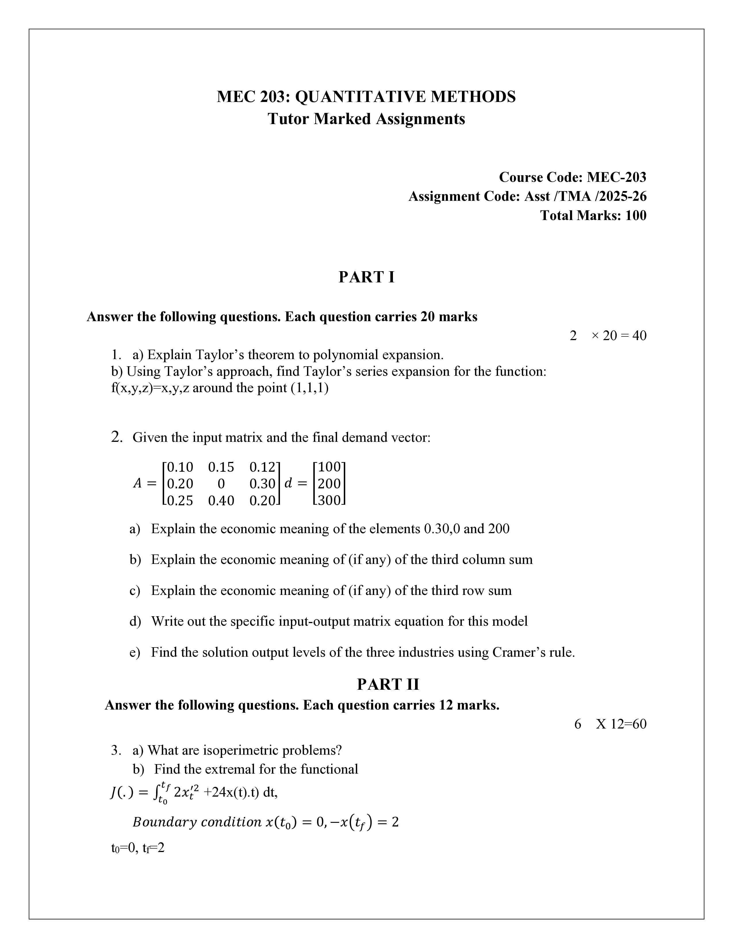 IGNOU MEC 203 Handwritten Hardcopy Assignment 2025-2026 (English Medium)