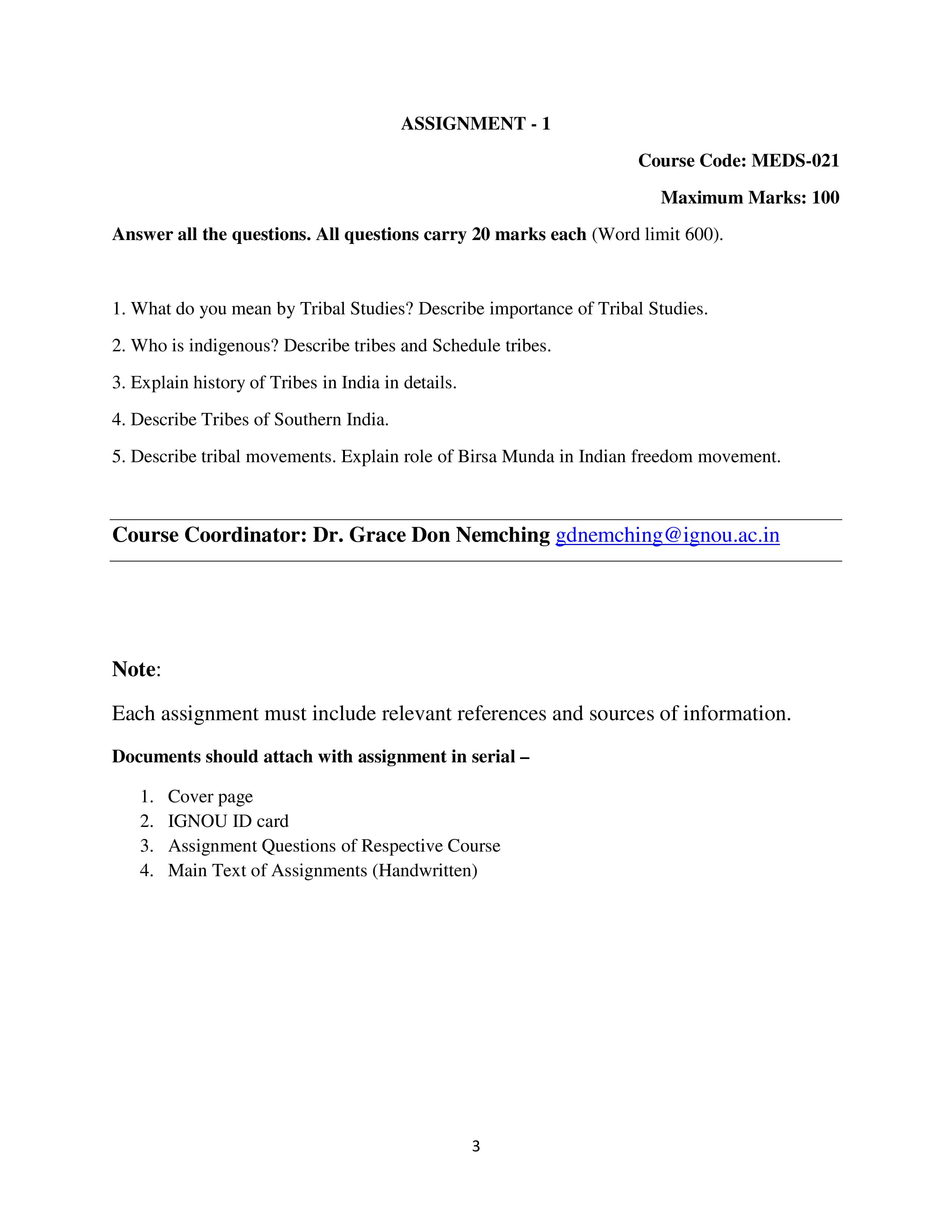 IGNOU MEDS 021 Handwritten Hardcopy Assignment 2026-26 (English Medium)