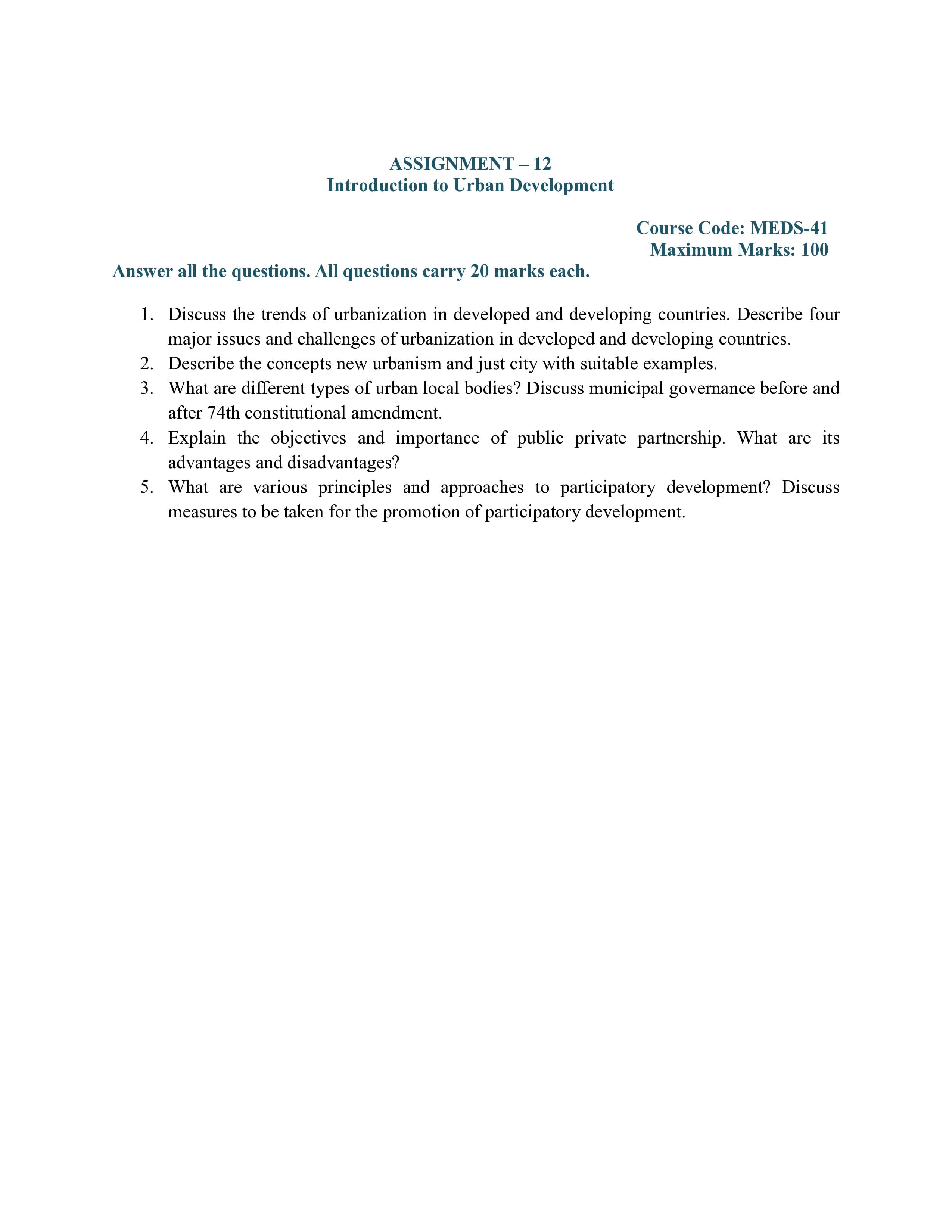 IGNOU MEDS 041 Handwritten Hardcopy Assignment 2025-2026 (English Medium)