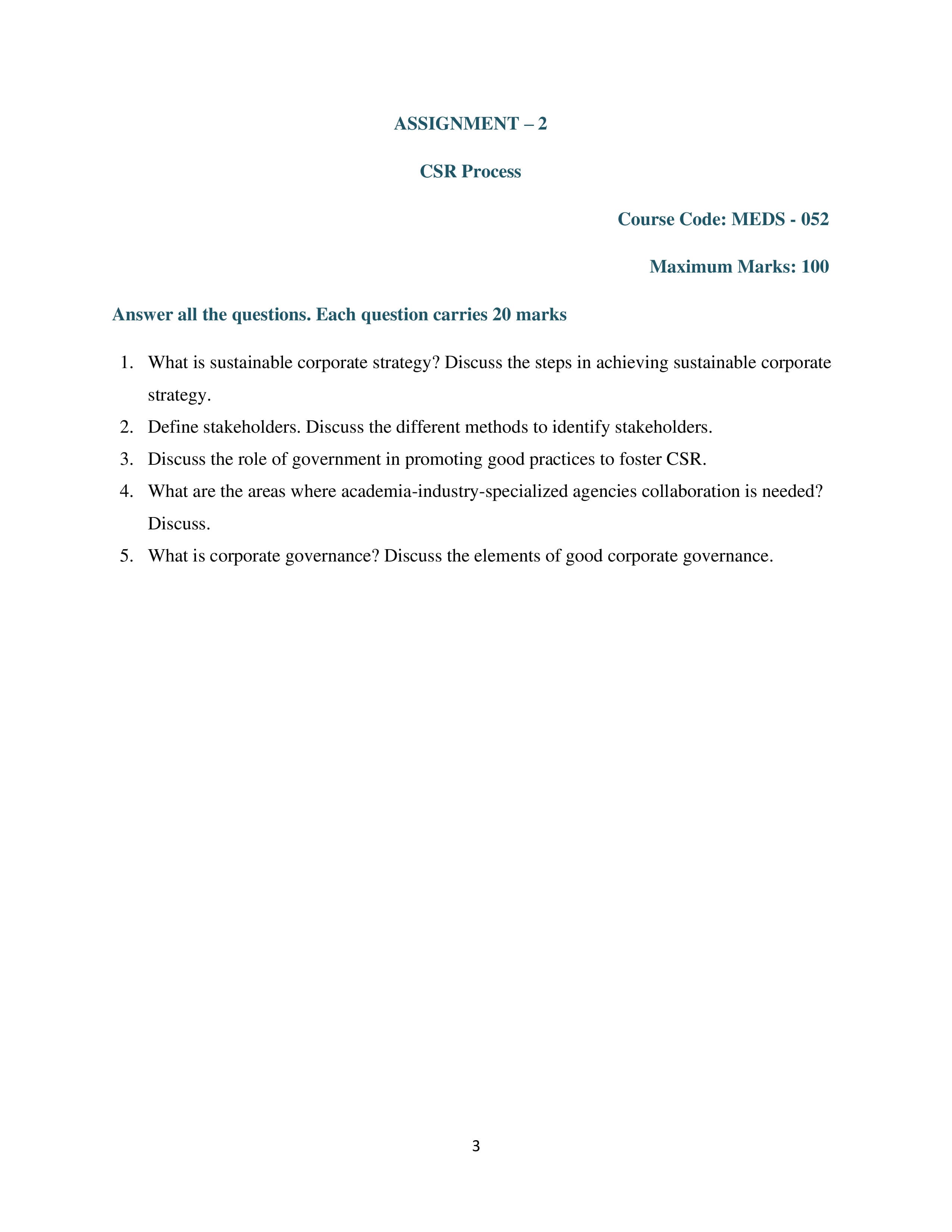 IGNOU MEDS 052 Handwritten Hardcopy Assignment 2025-2026 (English Medium)