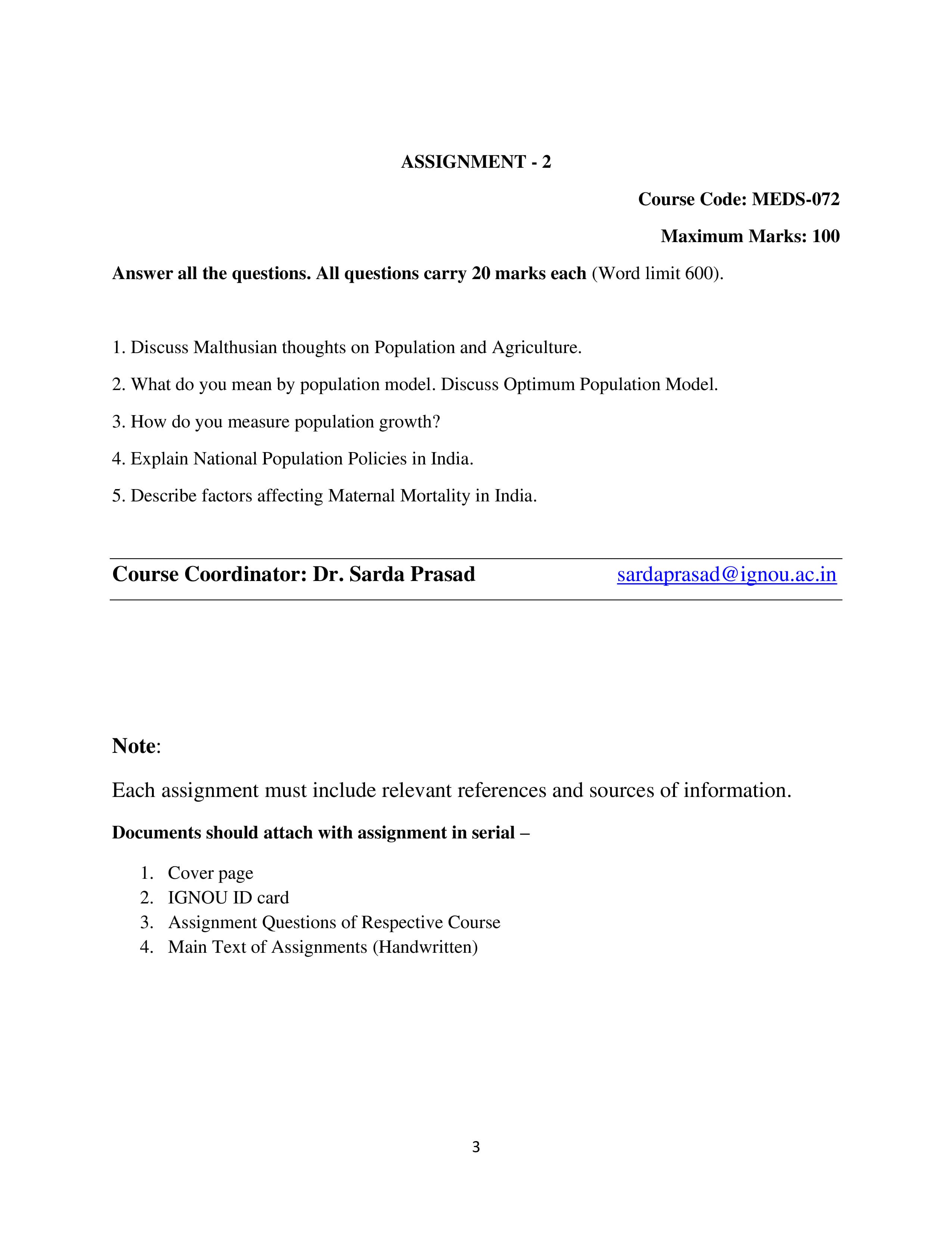 IGNOU MEDS 072 Handwritten Hardcopy Assignment 2025-25 (English Medium)