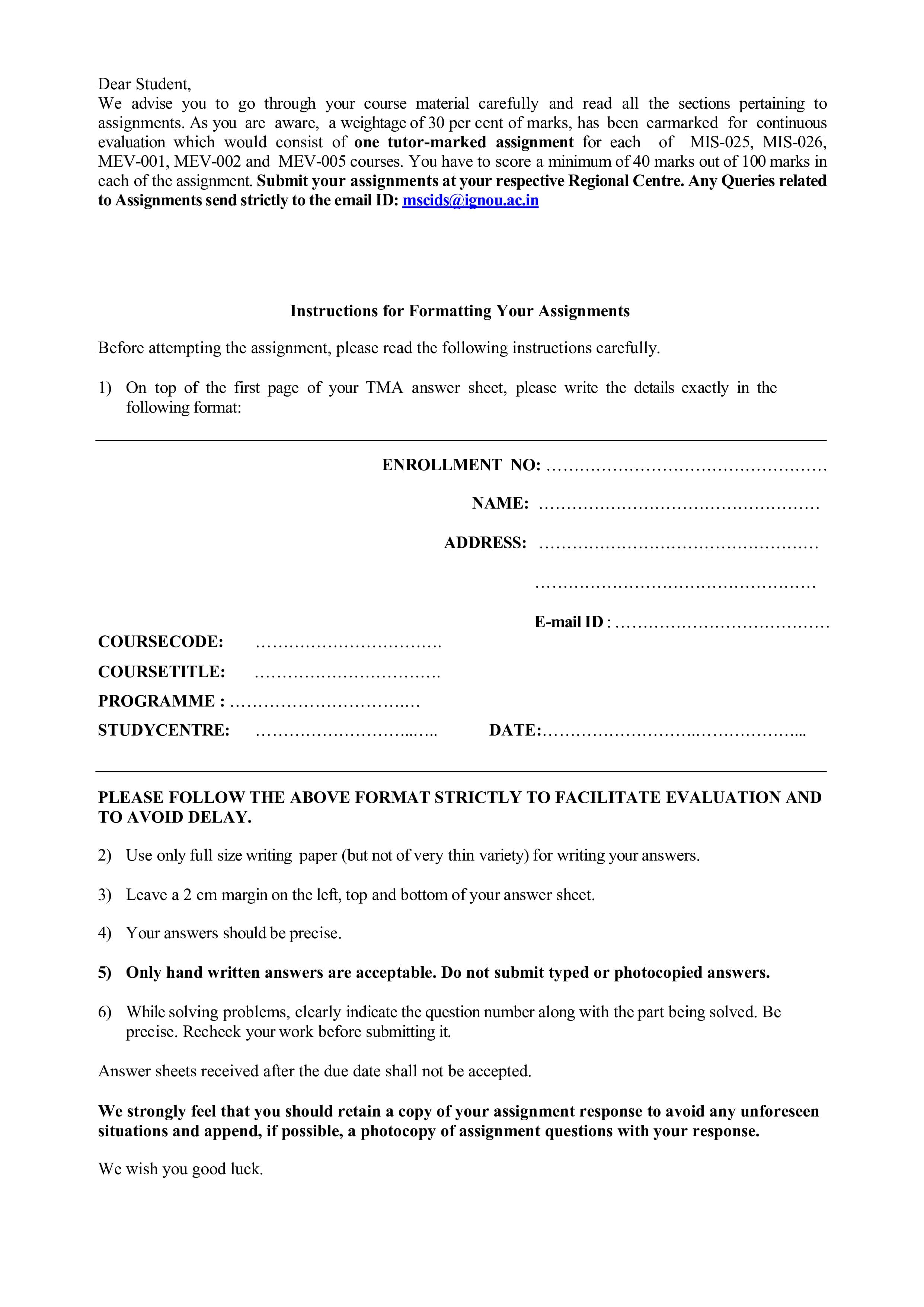 IGNOU MEV 001 Handwritten Hardcopy Assignment 2025-25 (English Medium)