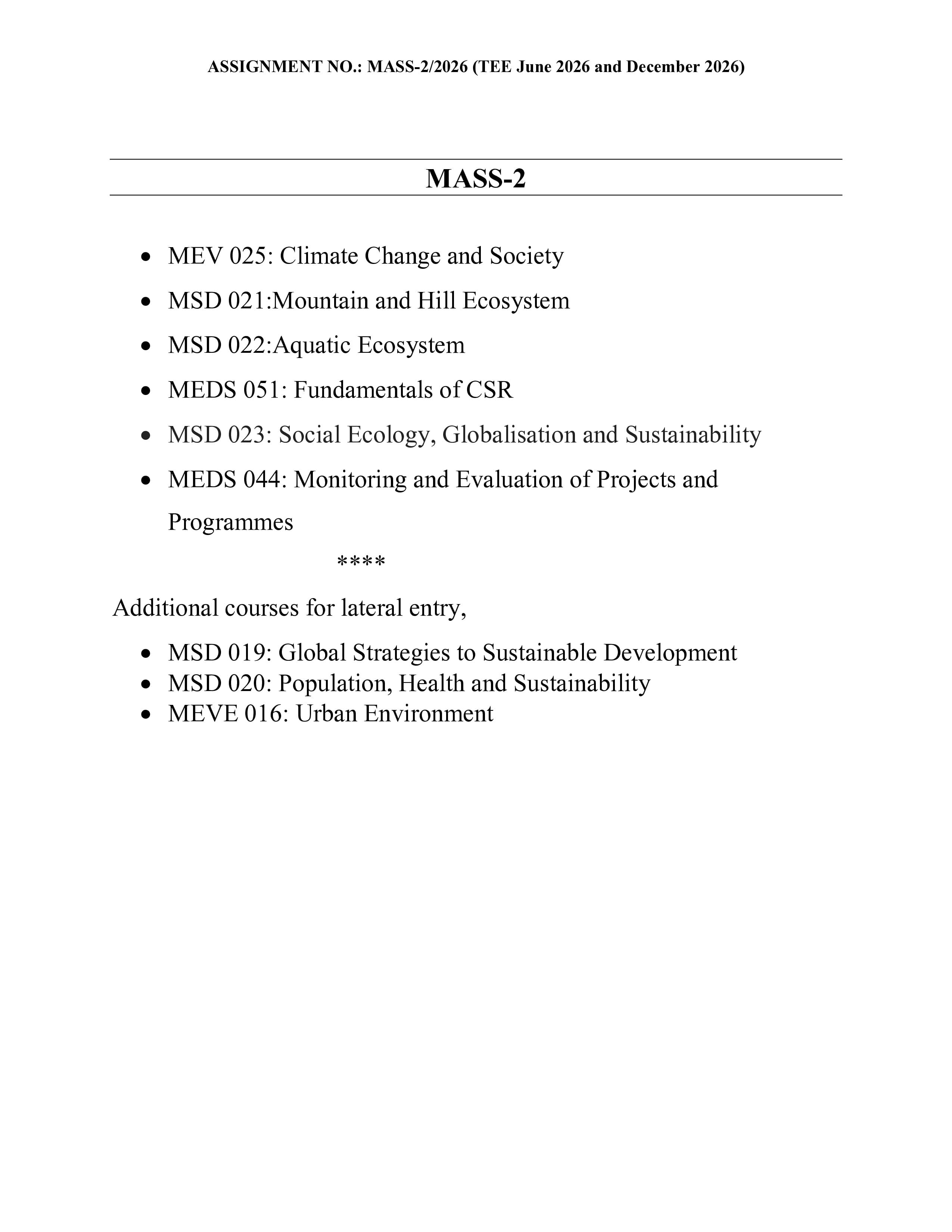 IGNOU MEV 025 Handwritten Hardcopy Assignment 2025-2026 (English Medium)