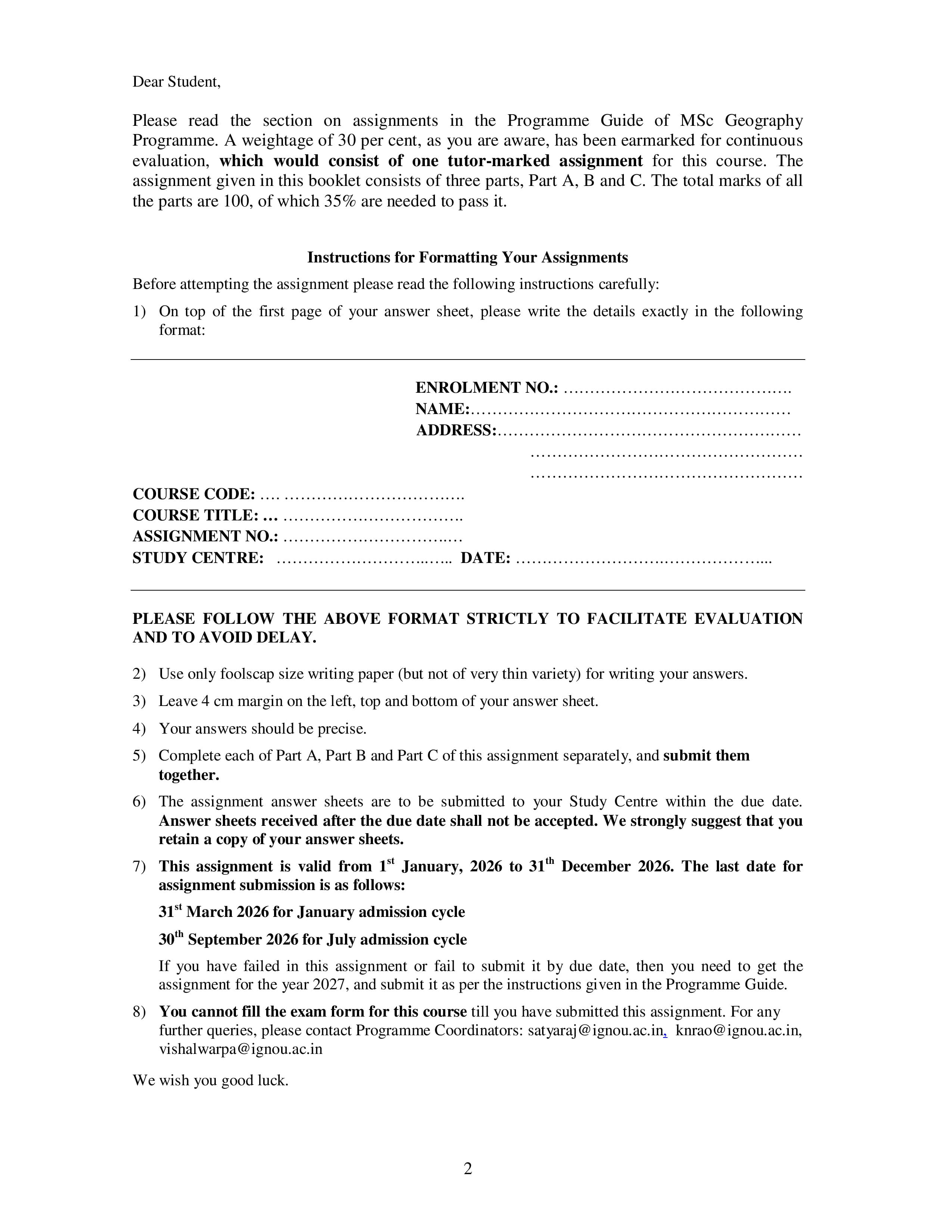 IGNOU MGGE 003 Handwritten Hardcopy Assignment 2026-26 (English Medium)