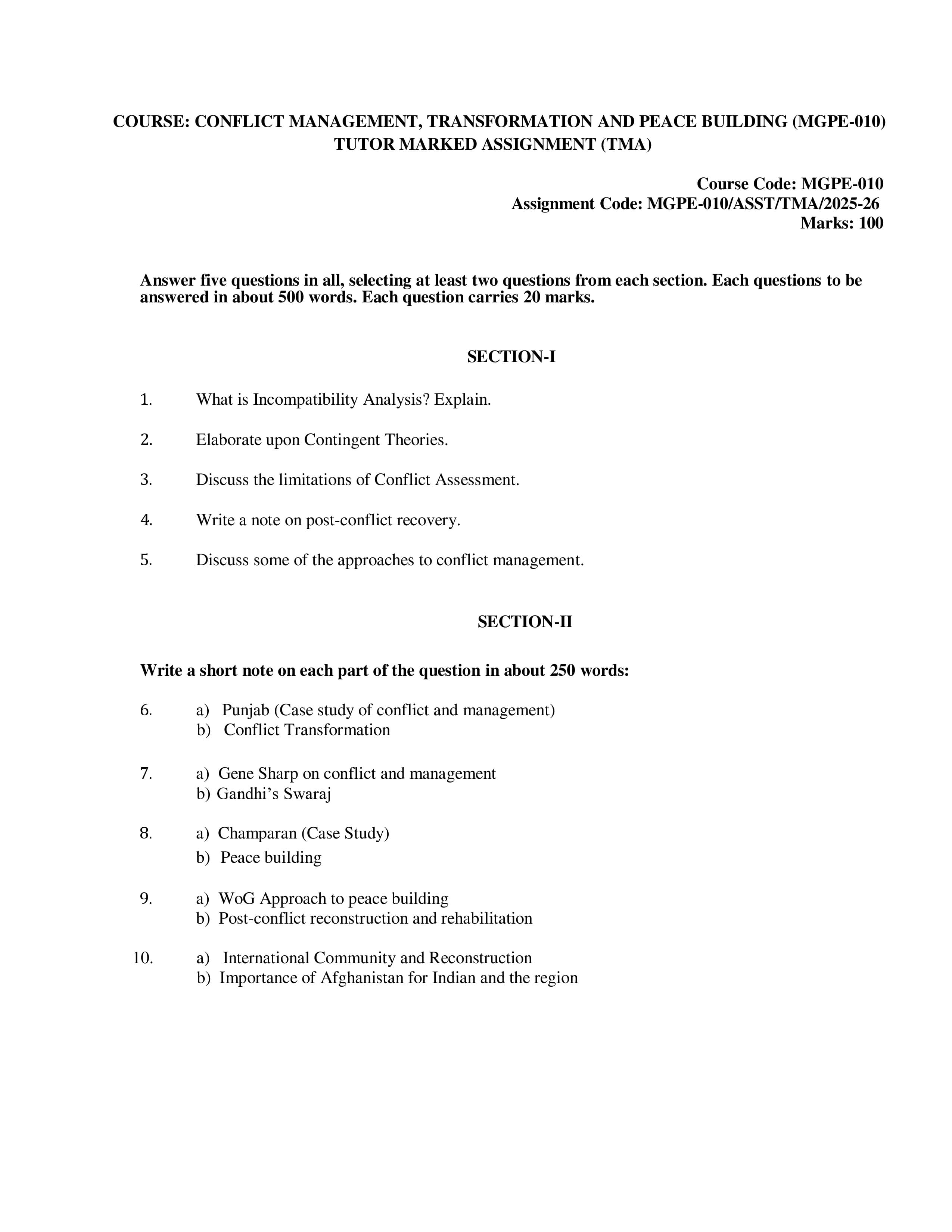 IGNOU MGPE 007 Handwritten Hardcopy Assignment 2025-2026 (English Medium)