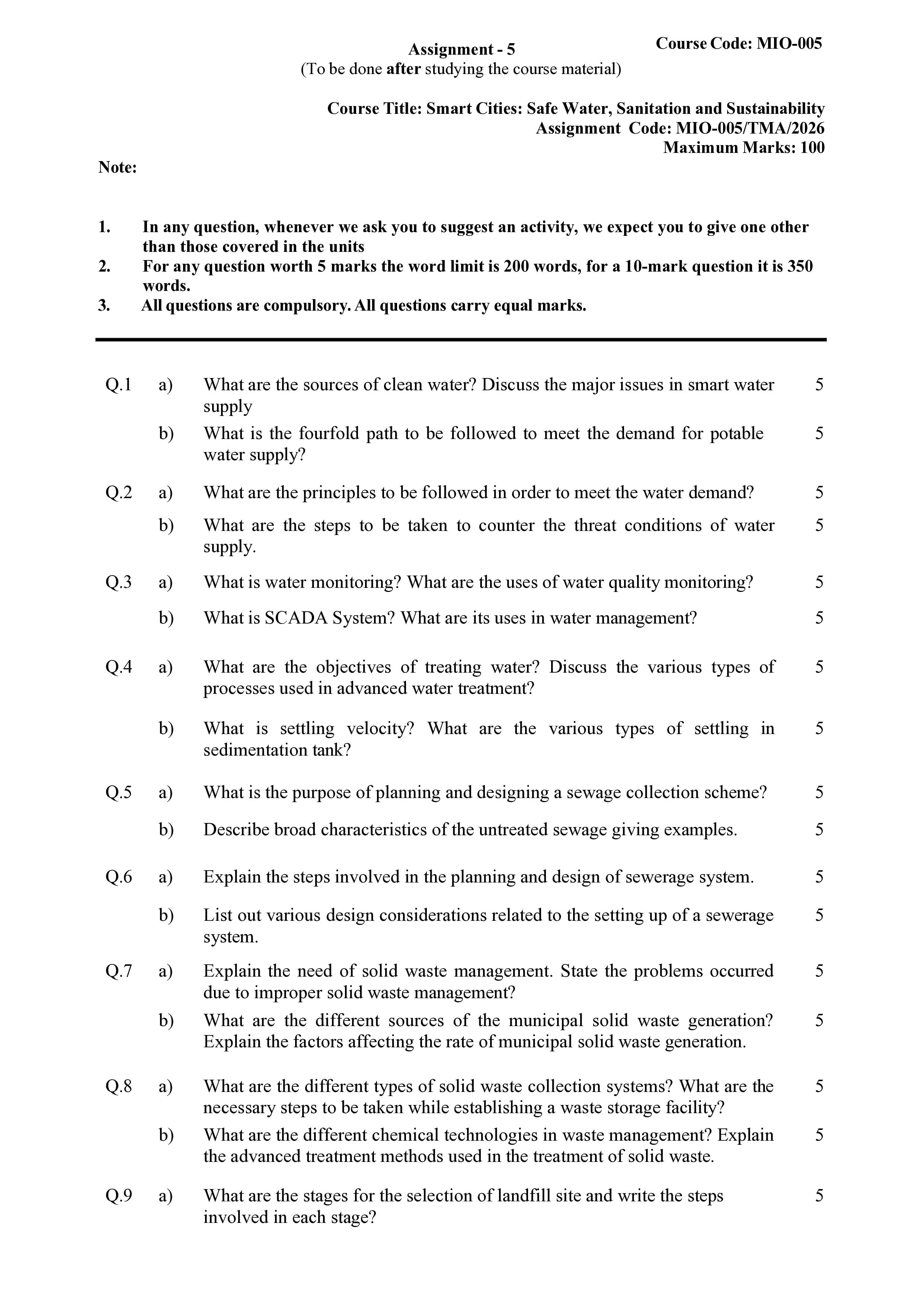 IGNOU MIO 005 Handwritten Hardcopy Assignment 2026-26 (English Medium)