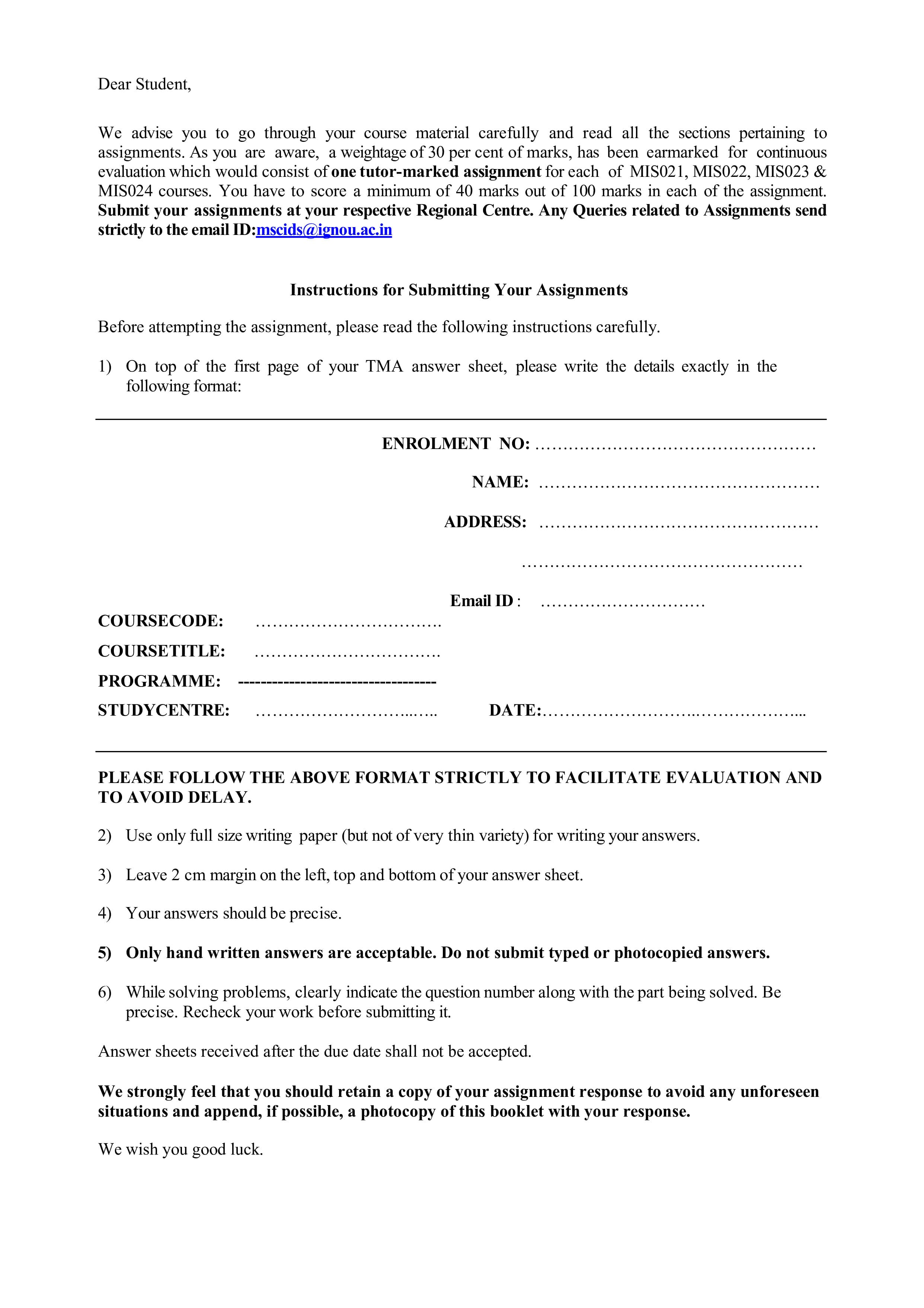 IGNOU MIS 021 Handwritten Hardcopy Assignment 2025-25 (English Medium)