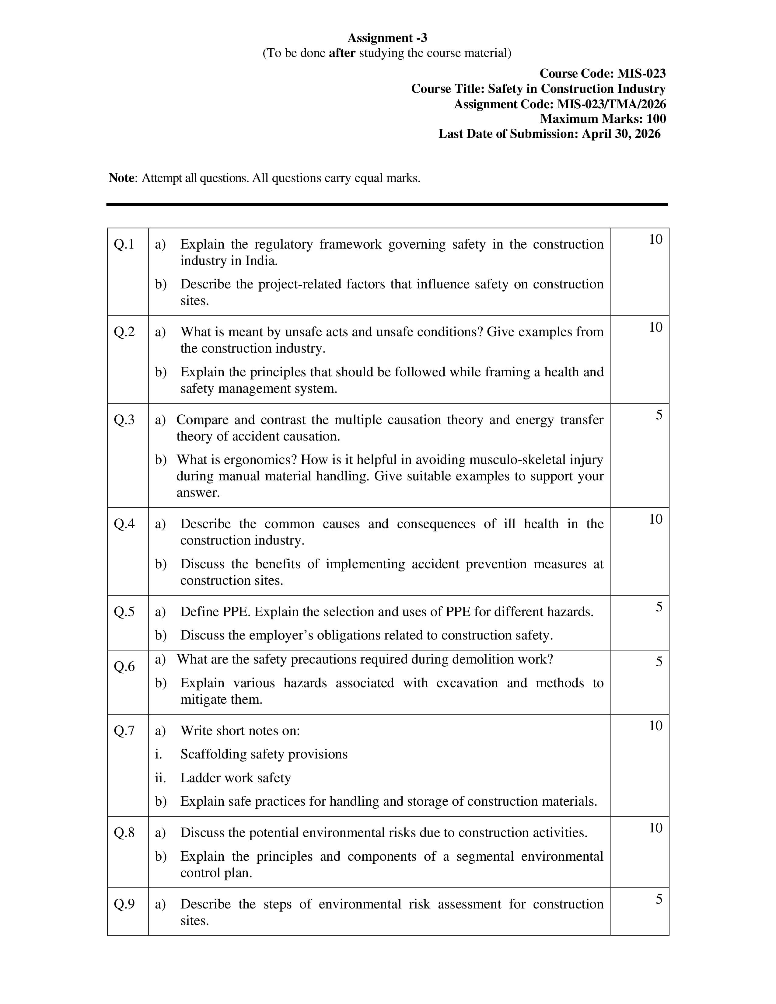 IGNOU MIS 023 Handwritten Hardcopy Assignment 2026-26 (English Medium)