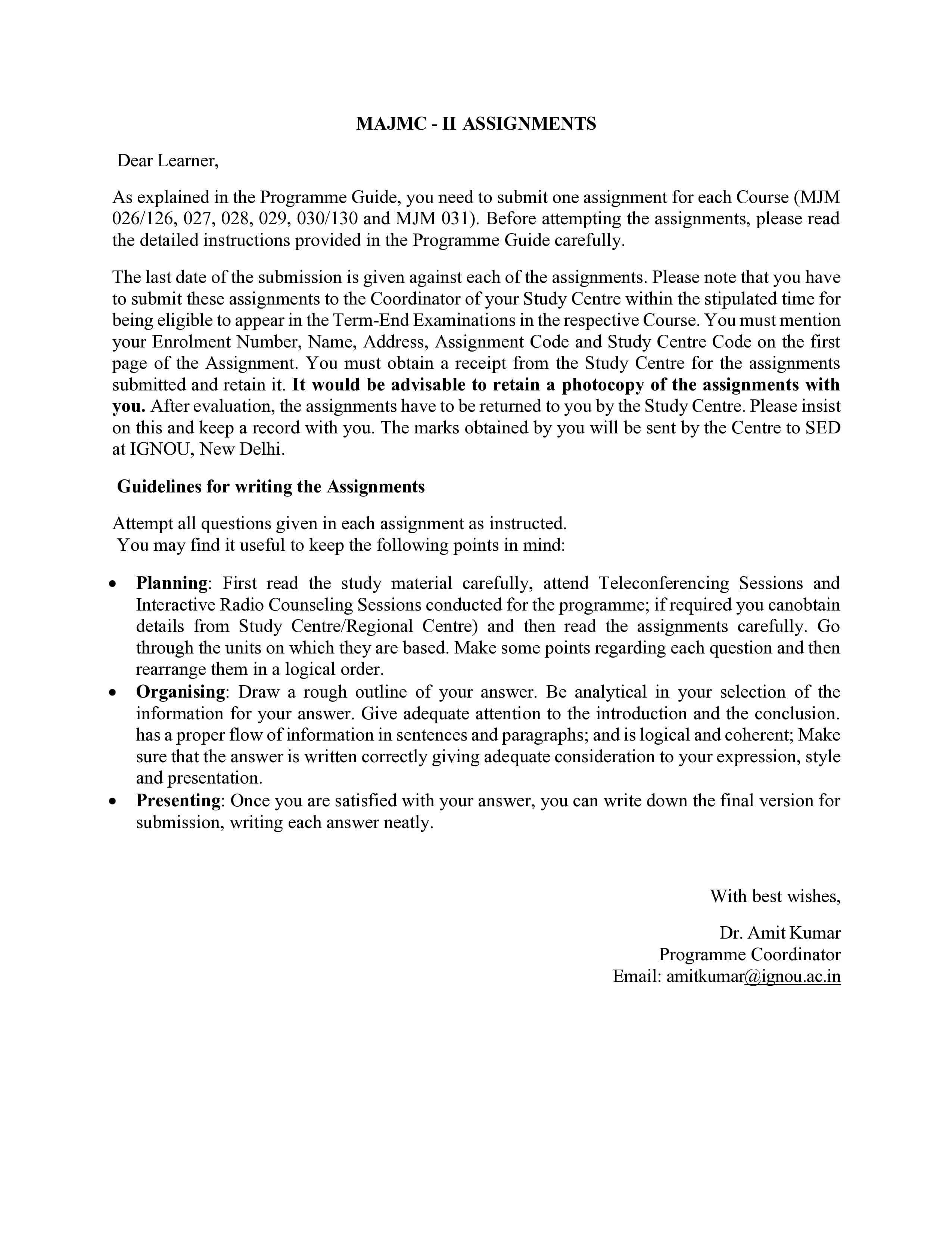 IGNOU MJM 029 Handwritten Hardcopy Assignment 2026-26 (English Medium)