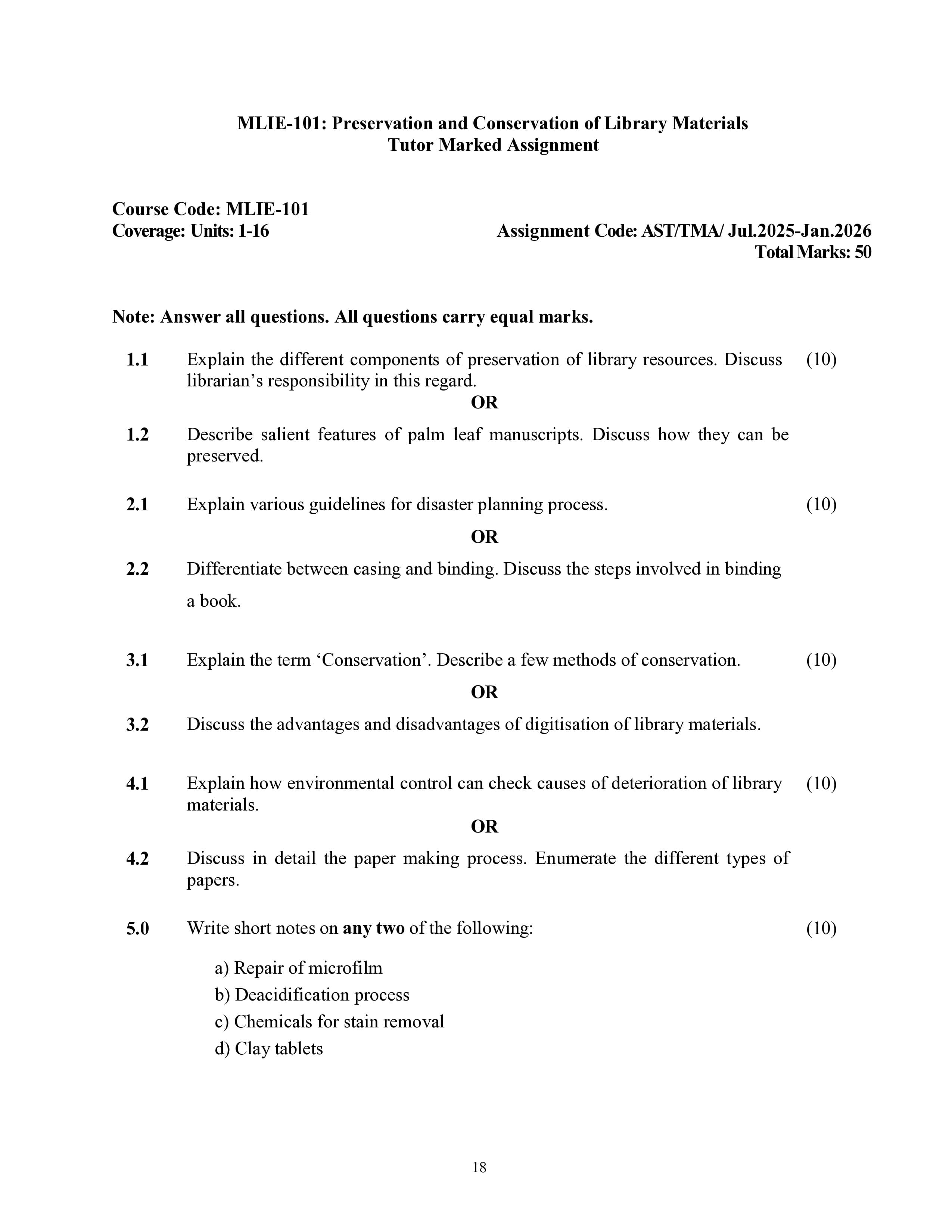 IGNOU MLIE 101 Handwritten Hardcopy Assignment 2025-2026 (English Medium)