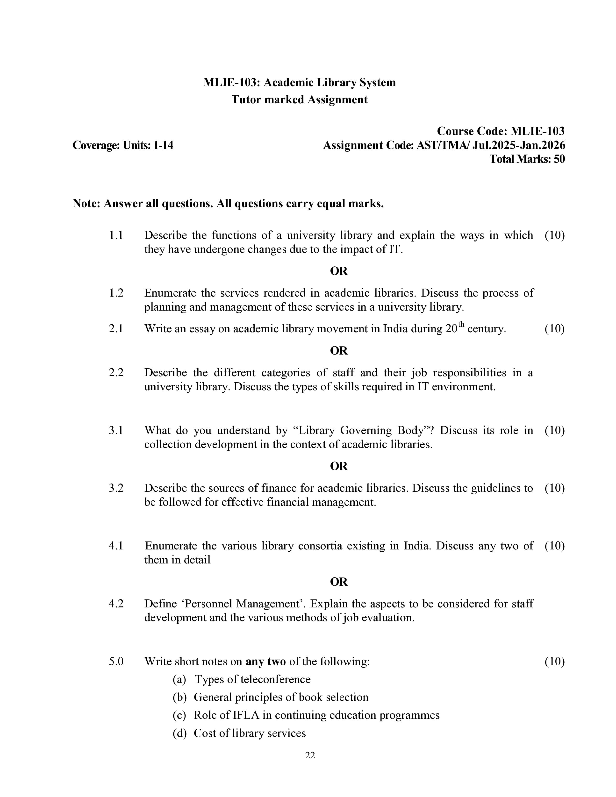 IGNOU MLIE 103 Handwritten Hardcopy Assignment 2025-2026 (English Medium)