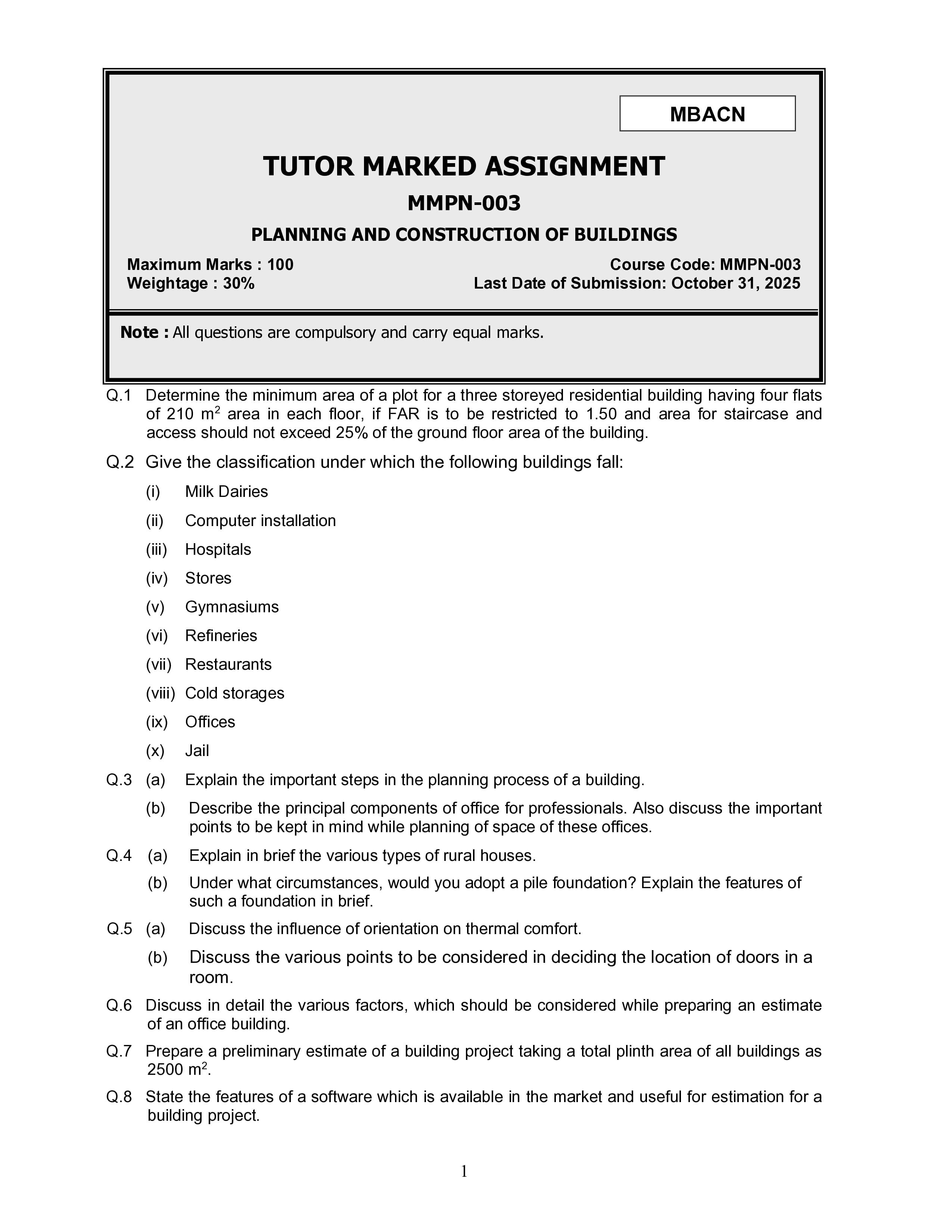 IGNOU MMPN 003 Handwritten Hardcopy Assignment 2025-25 (English Medium)