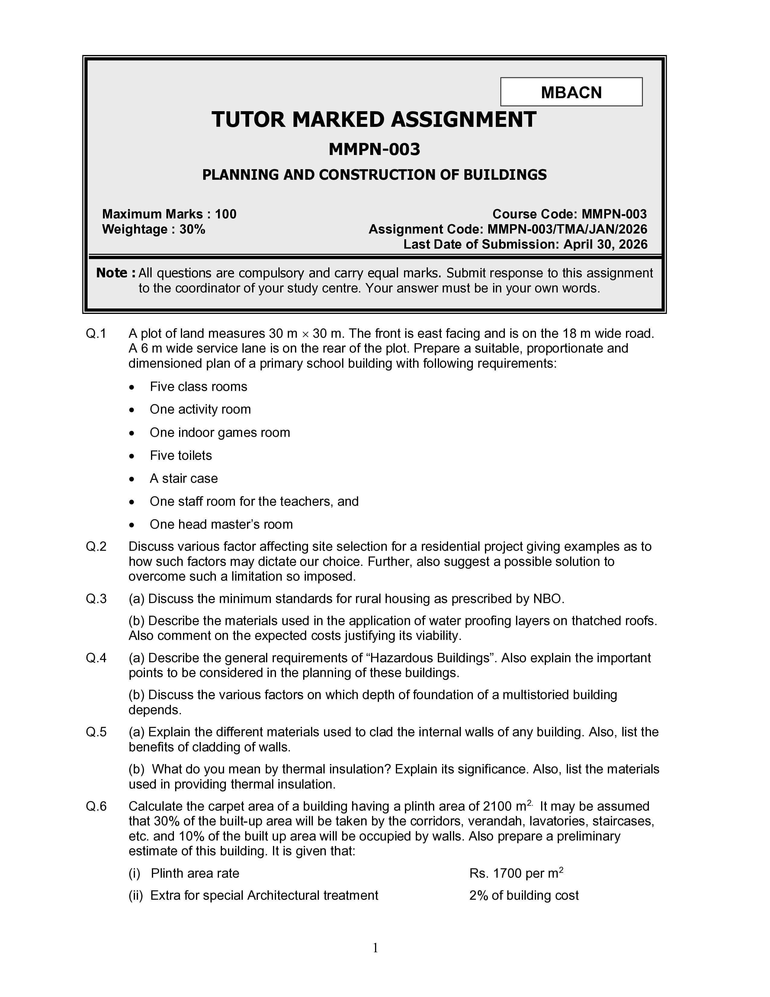 IGNOU MMPN 003 Handwritten Hardcopy Assignment 2026-26 (English Medium)