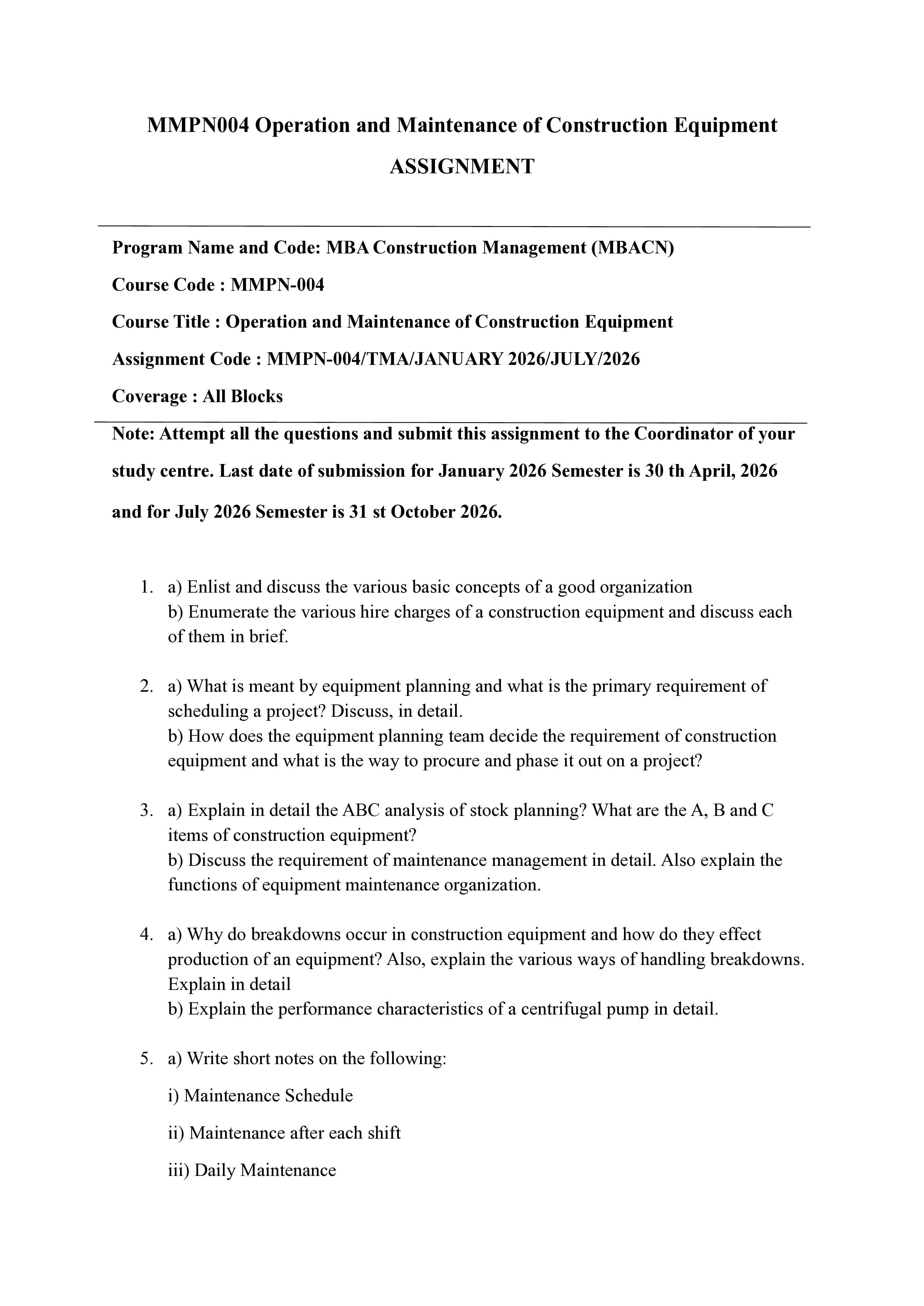 IGNOU MMPN 004 Handwritten Hardcopy Assignment 2026-26 (English Medium)