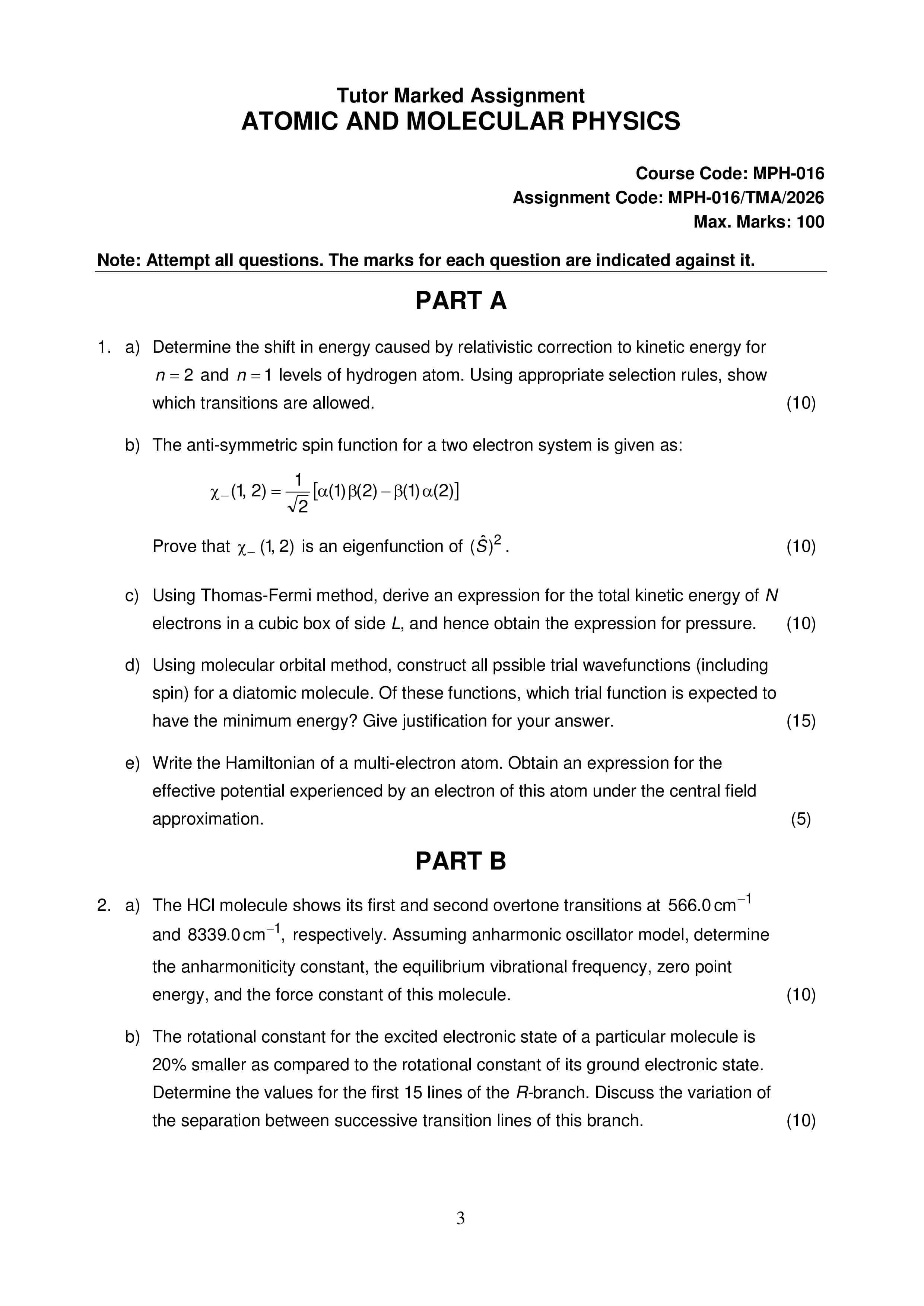 IGNOU MPH 016 Handwritten Hardcopy Assignment 2026-26 (English Medium)