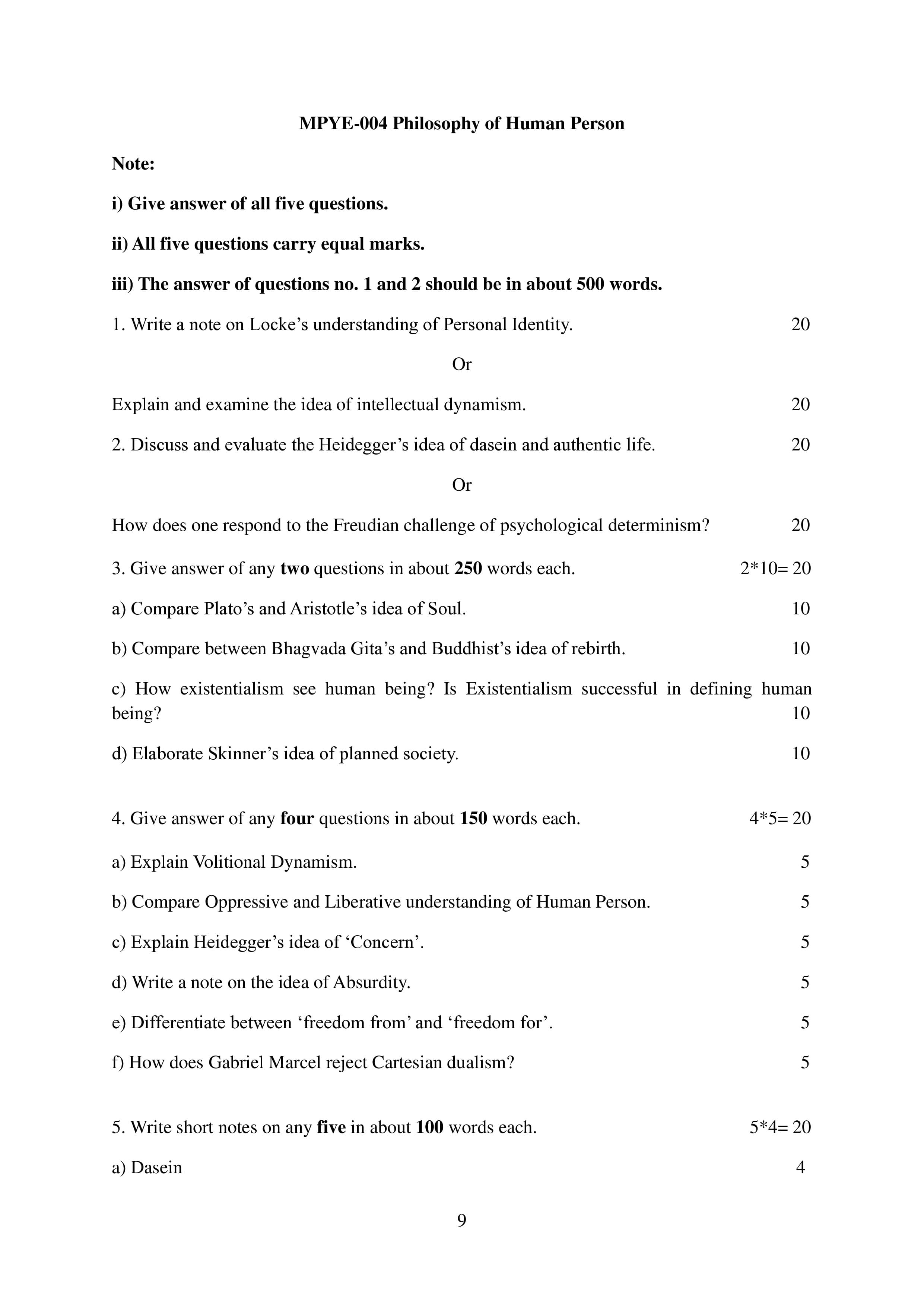 IGNOU MPYE 004 Handwritten Hardcopy Assignment 2025-25 (English Medium)
