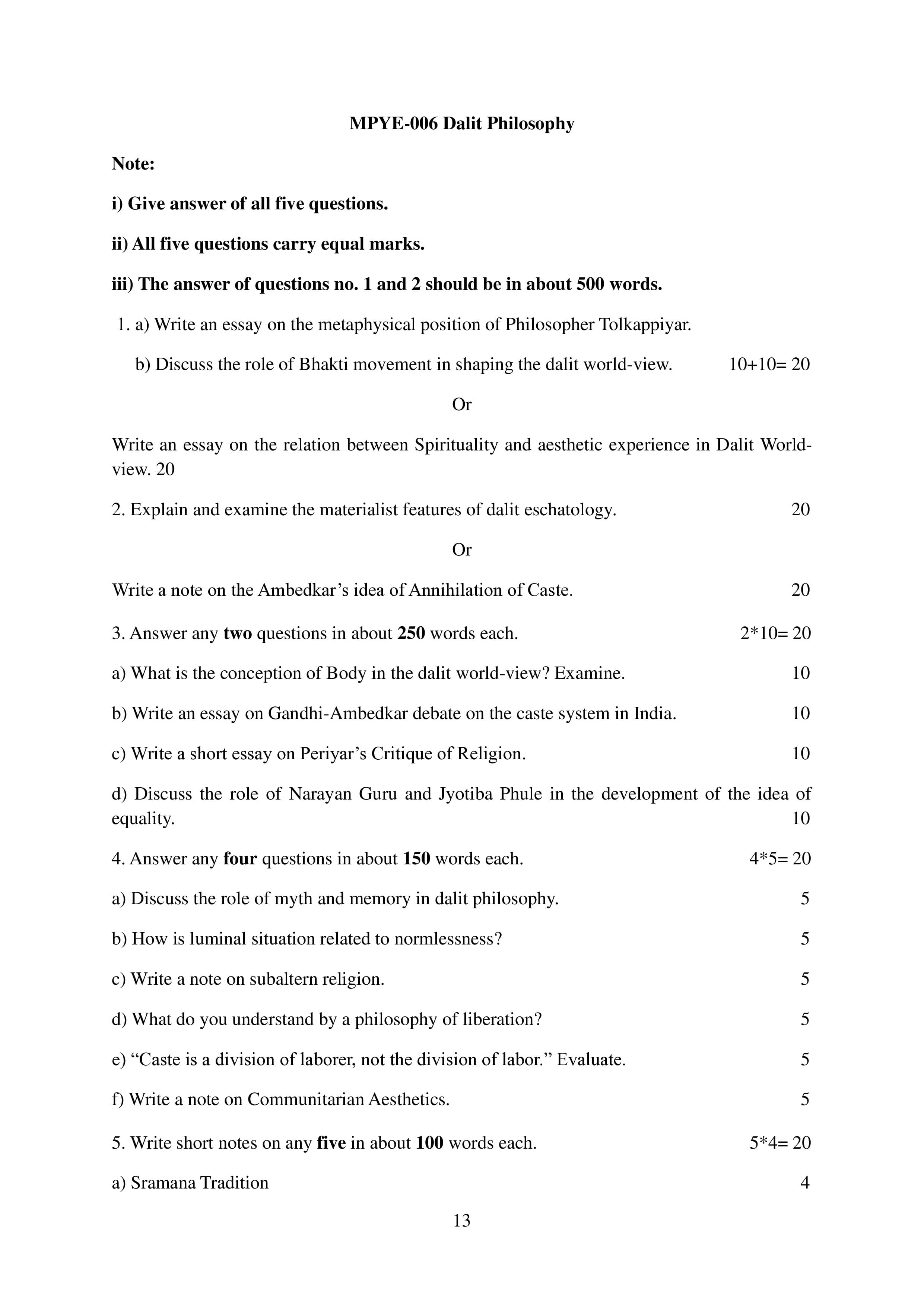 IGNOU MPYE 006 Handwritten Hardcopy Assignment 2025-25 (English Medium)