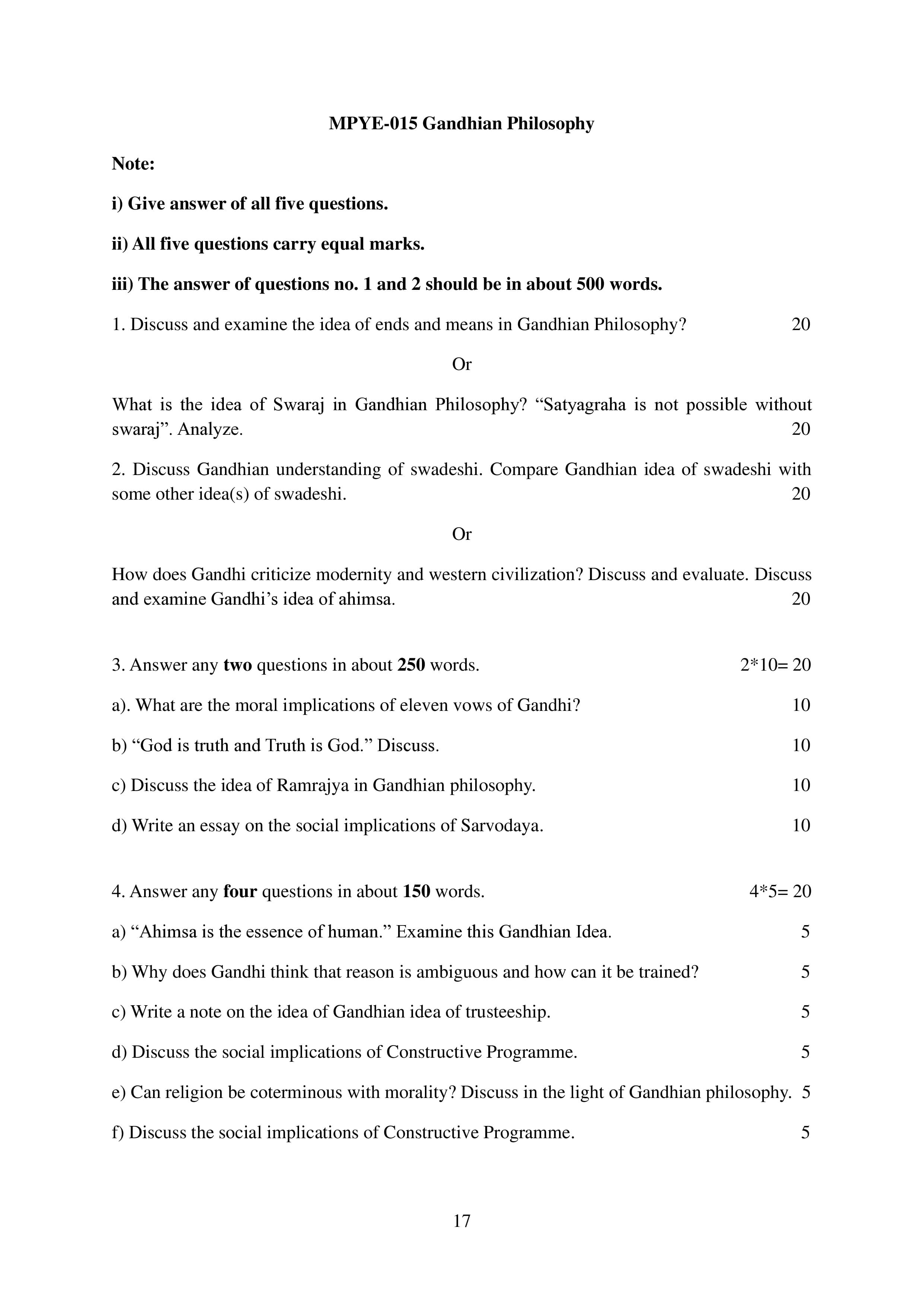IGNOU MPYE 015 Handwritten Hardcopy Assignment 2025-25 (English Medium)