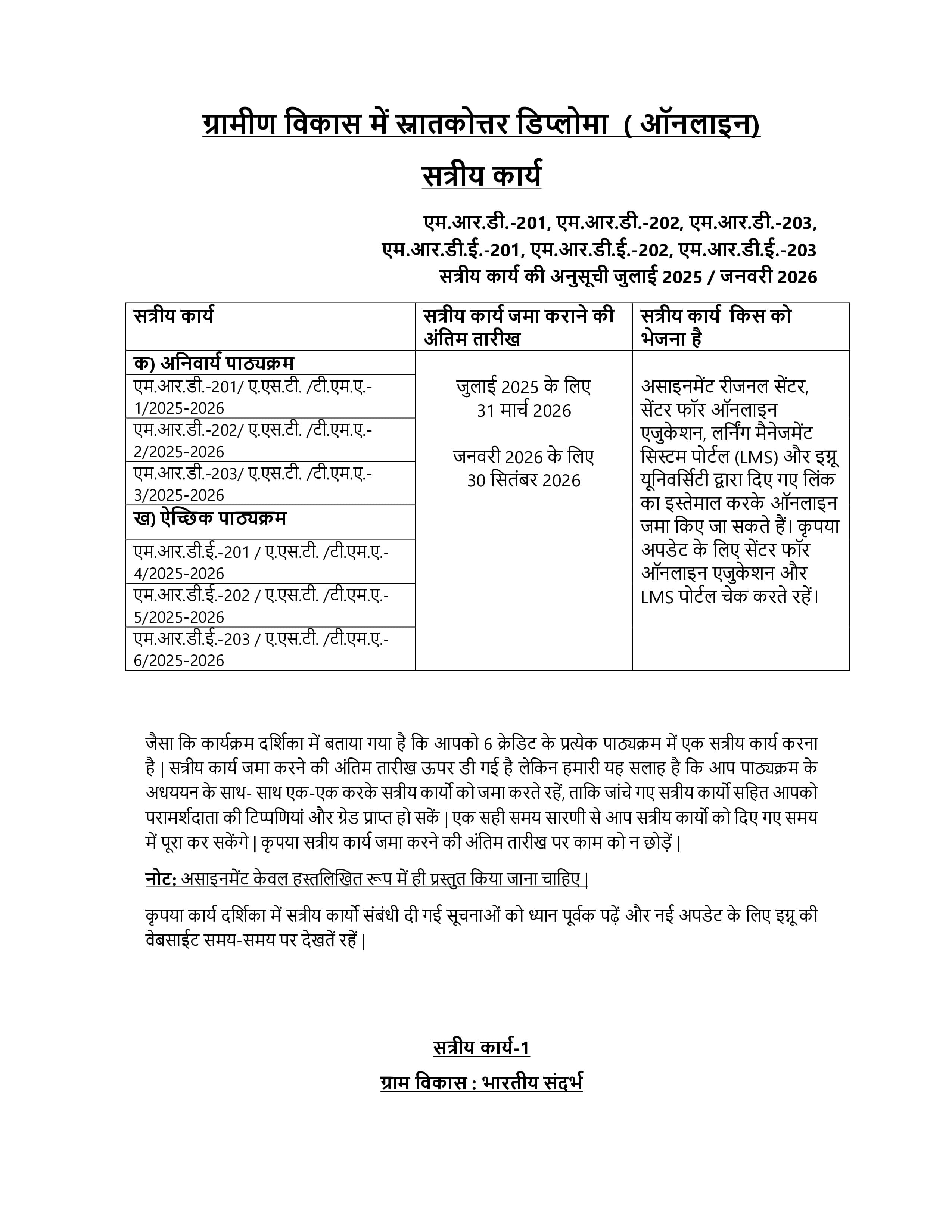 IGNOU MRDE 202 Handwritten Hardcopy Assignment 2026-26 (Hindi Medium)