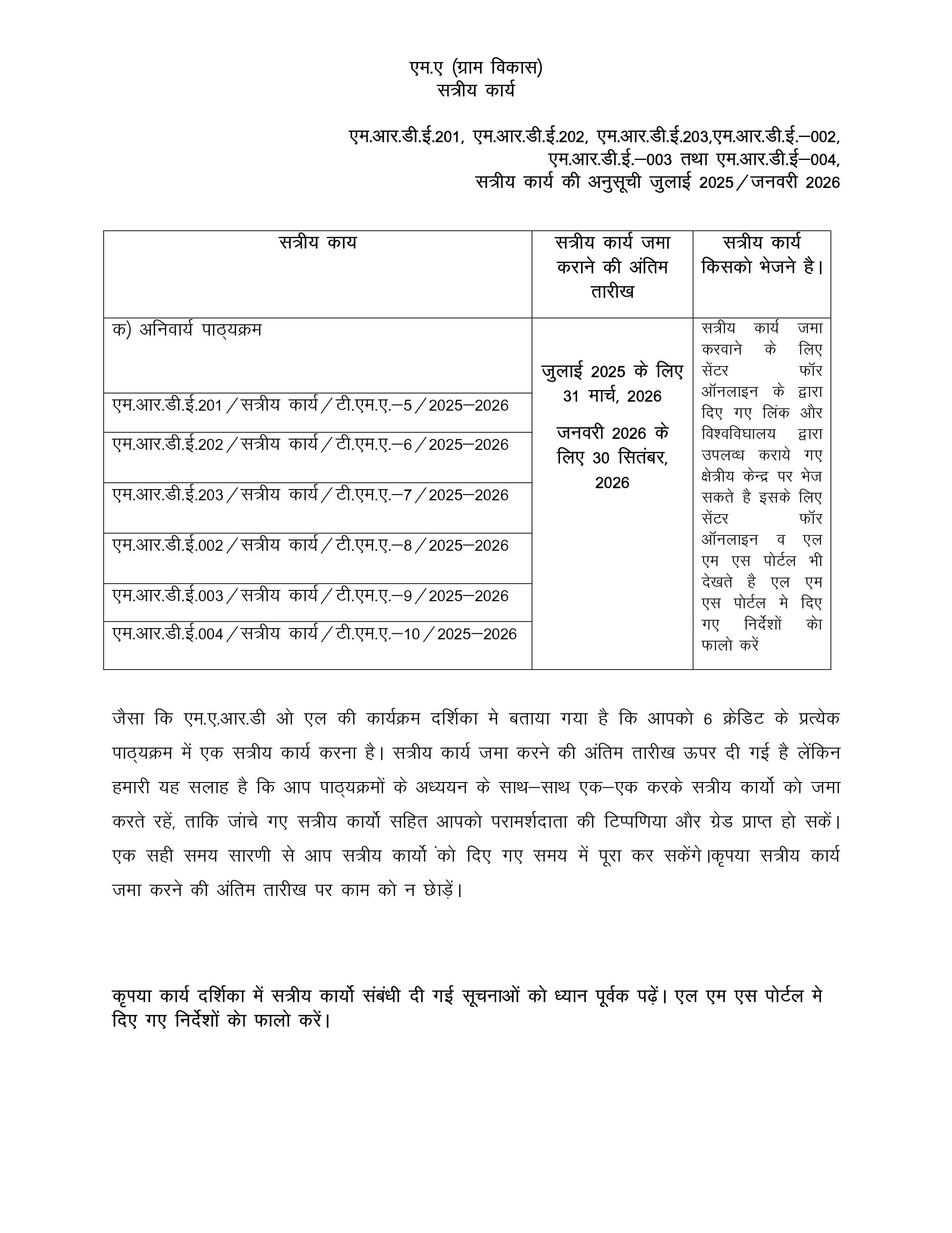 IGNOU MRDE 203 Handwritten Hardcopy Assignment 2025-2026 (Hindi Medium)