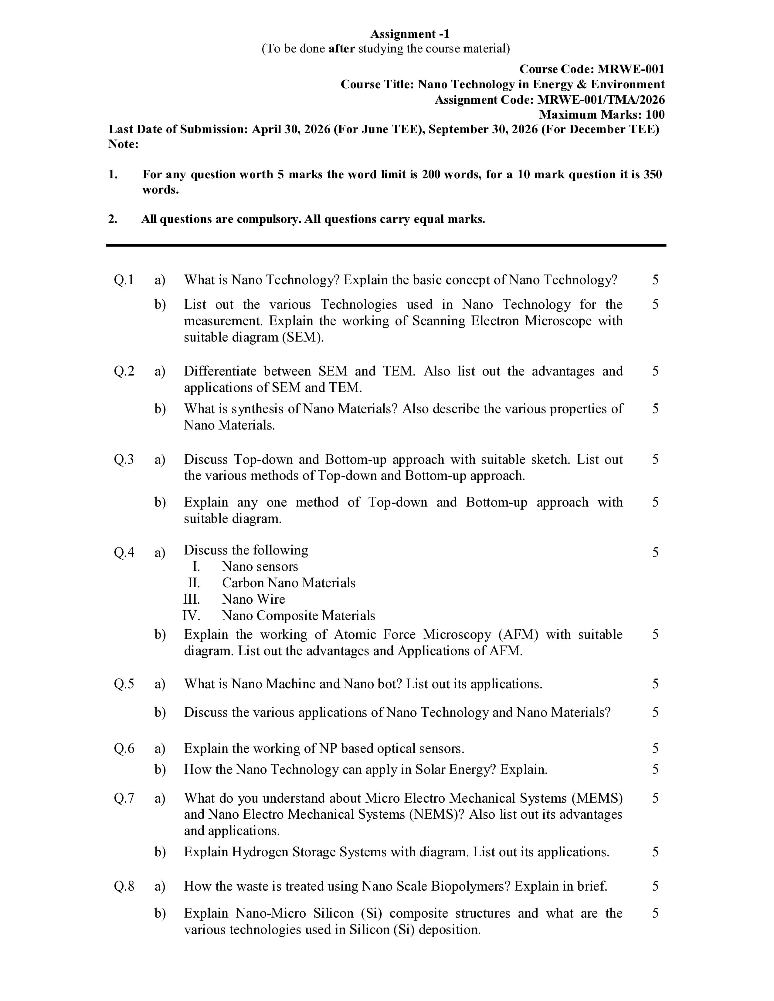 IGNOU MRWE 001 Handwritten Hardcopy Assignment 2026-26 (English Medium)