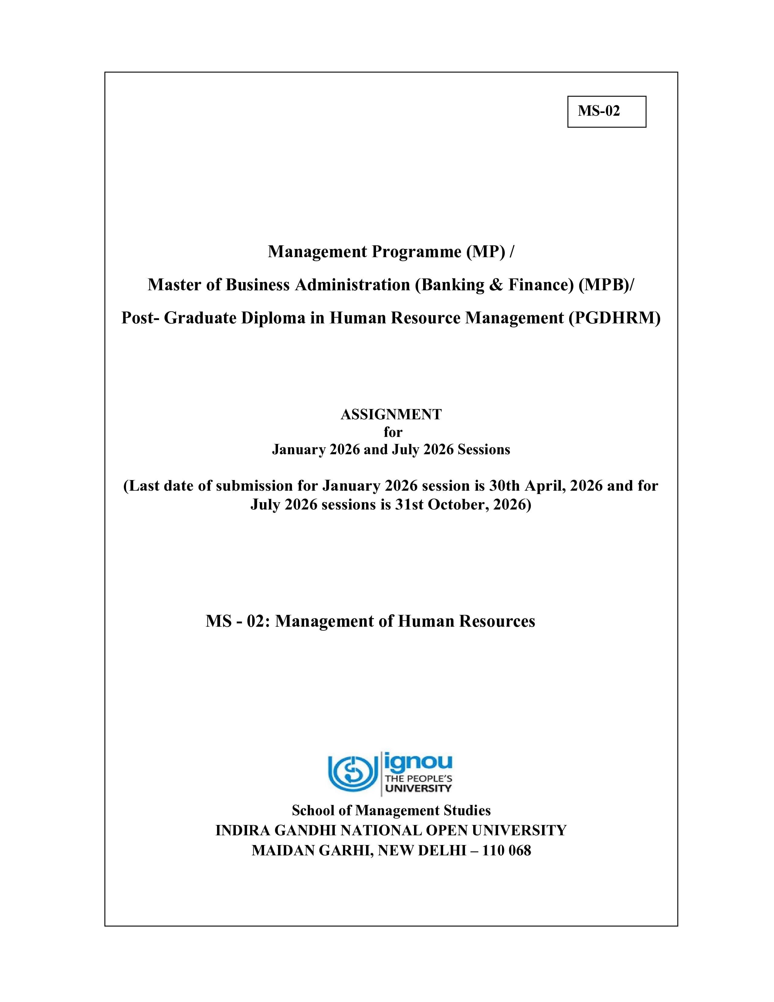 IGNOU MS 002 Handwritten Hardcopy Assignment 2026-26 (English Medium)