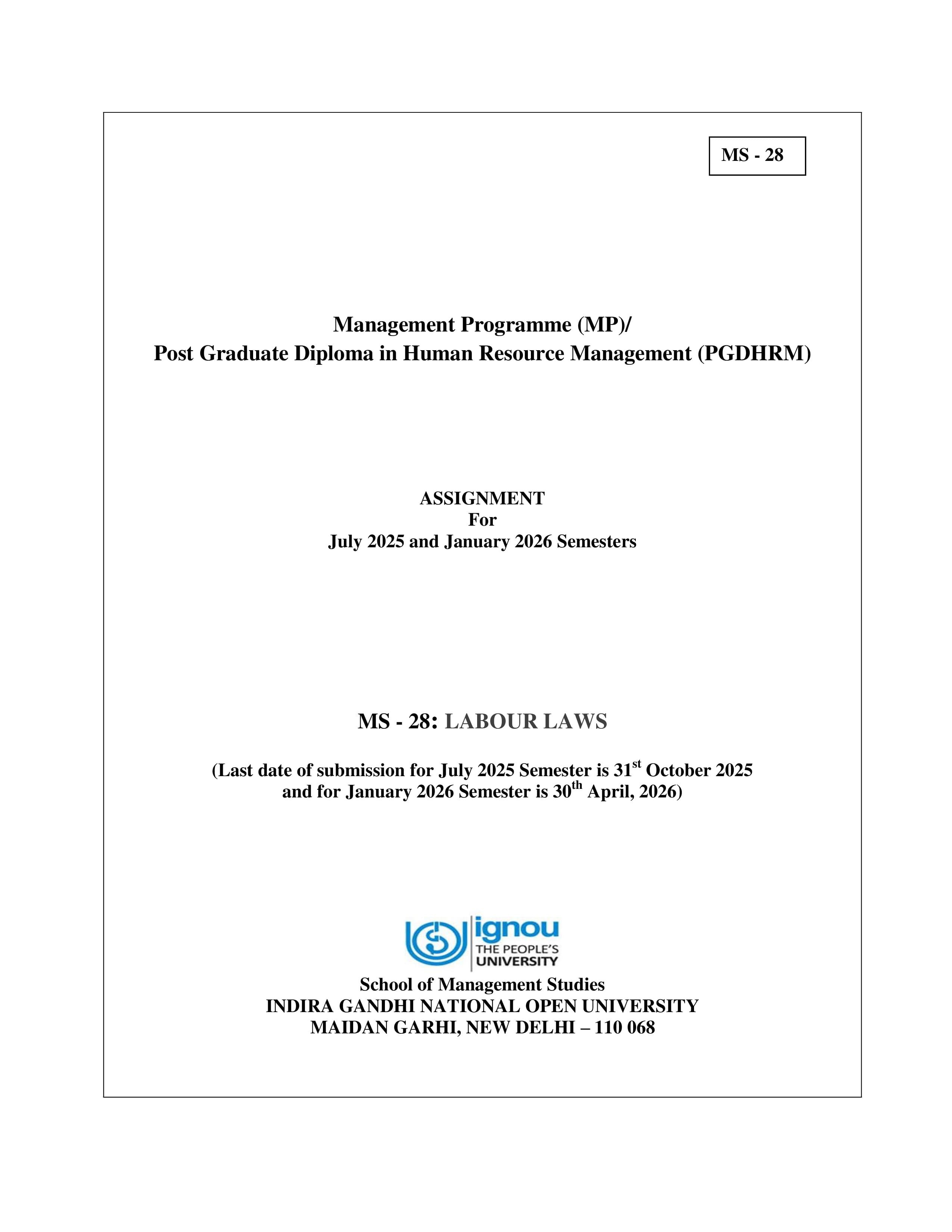 IGNOU MS 028 Handwritten Hardcopy Assignment 2025-2026 (English Medium)
